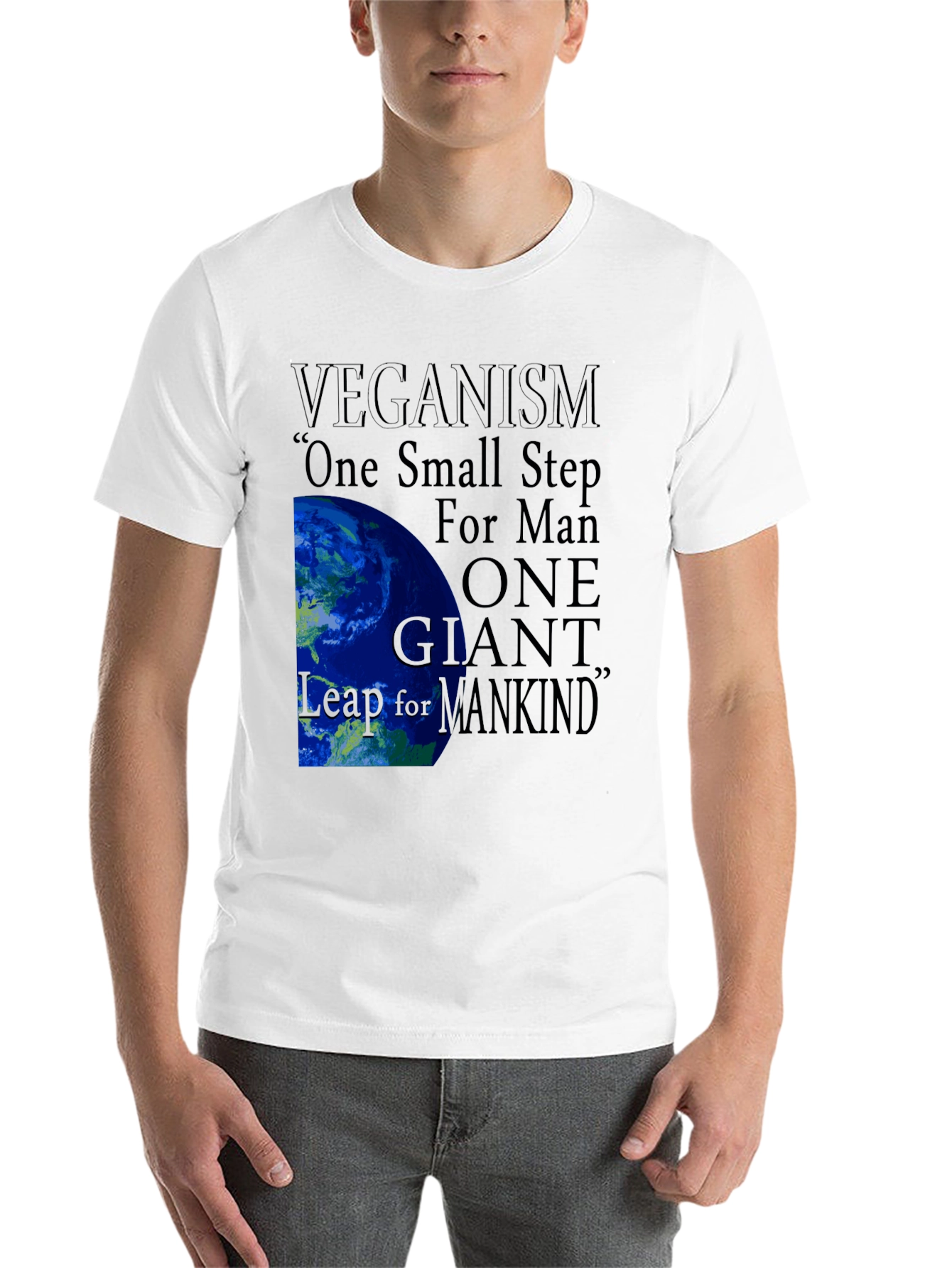 Black Veganism One Small Step Graphic Tee view 14