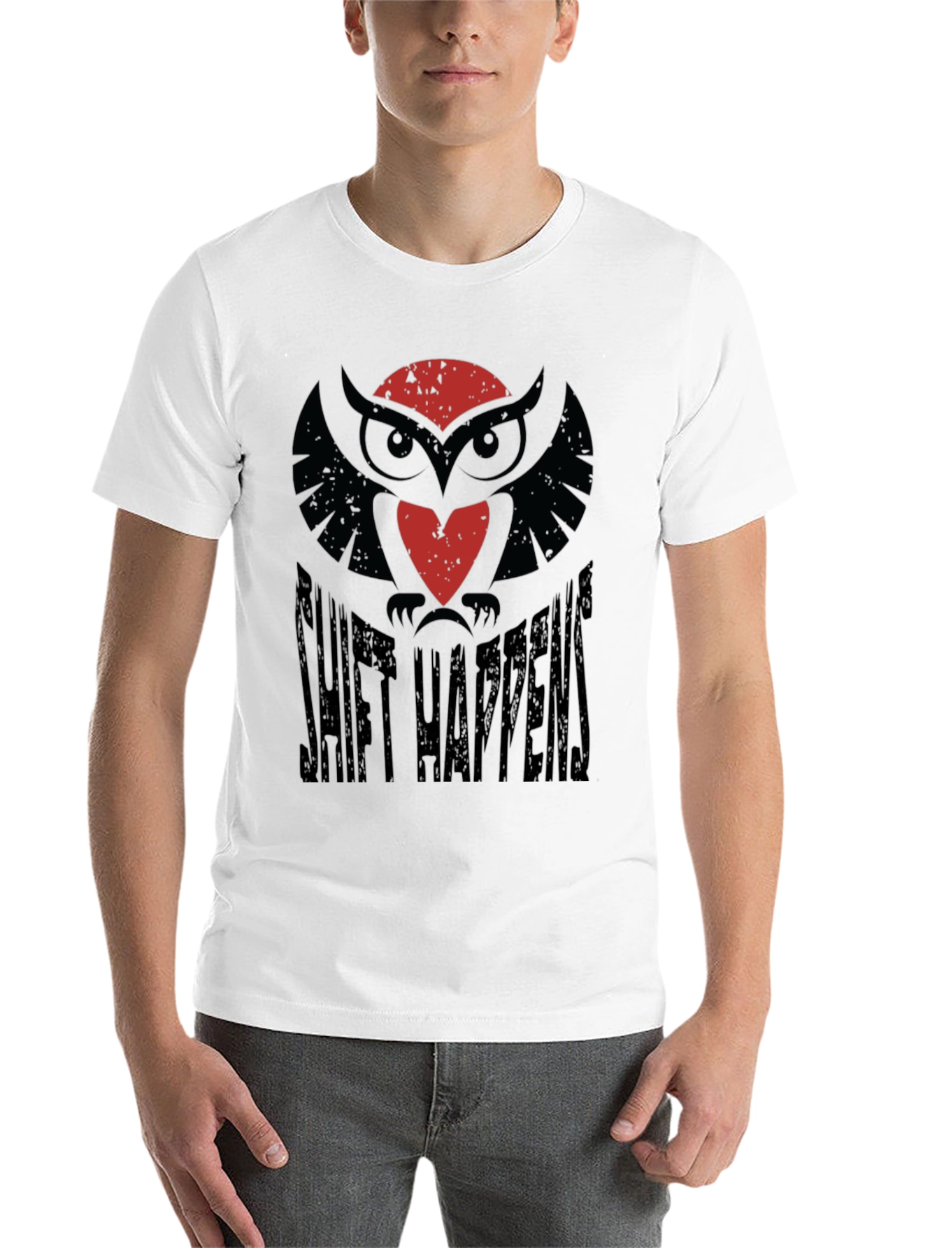 Black Shift Happens Owl T-Shirt - Black view 14