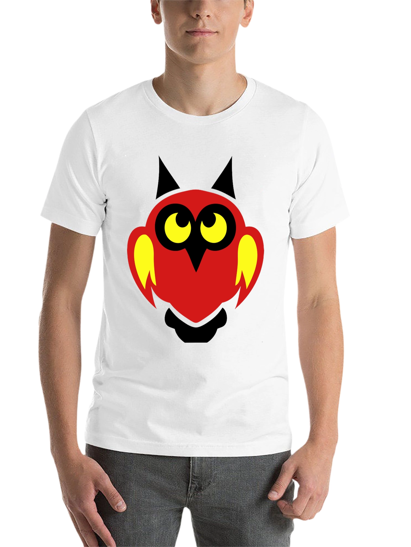 Black Cartoon Owl Graphic Print T-Shirt - Black view 14