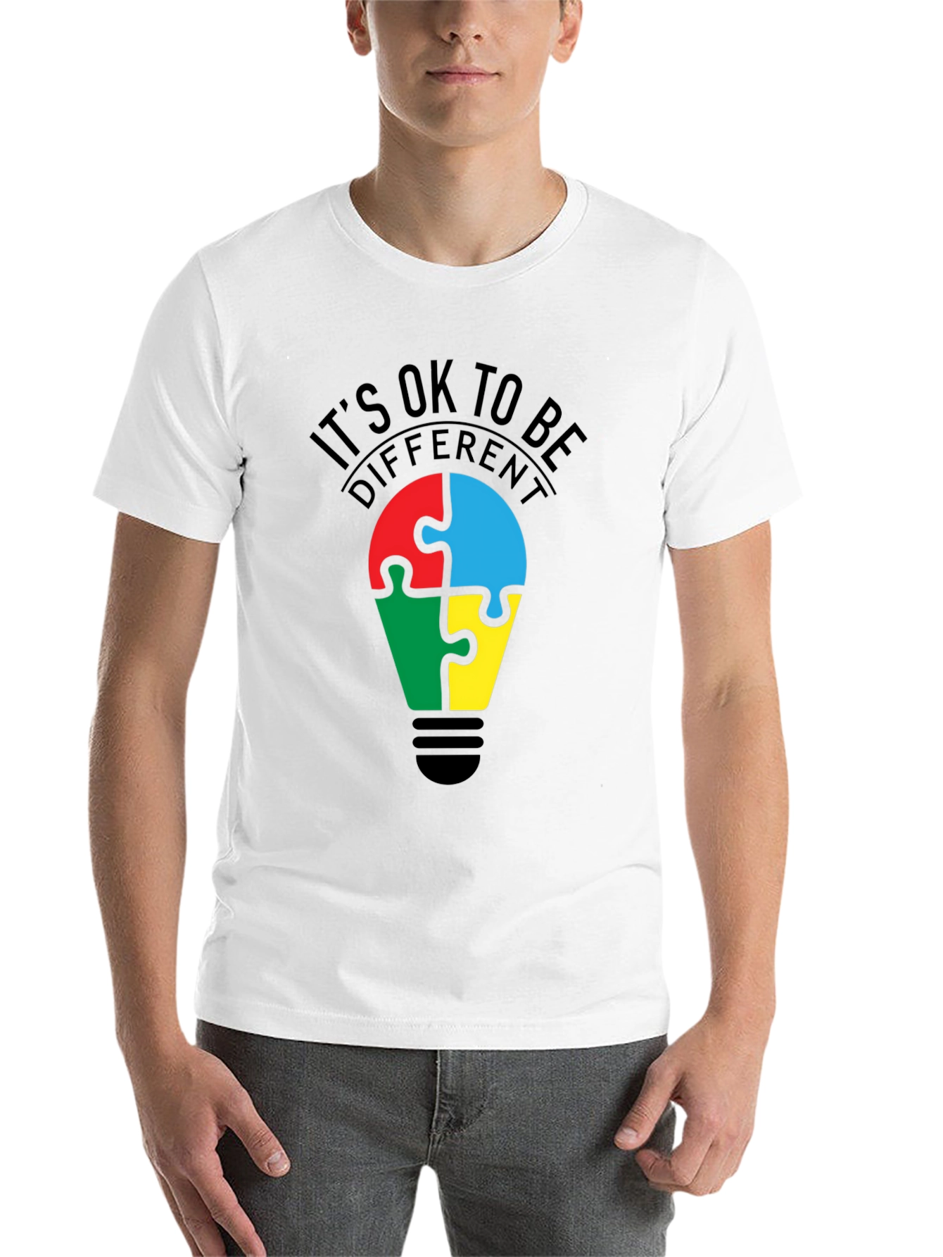 Black It's Ok to Be Different T-Shirt view 14