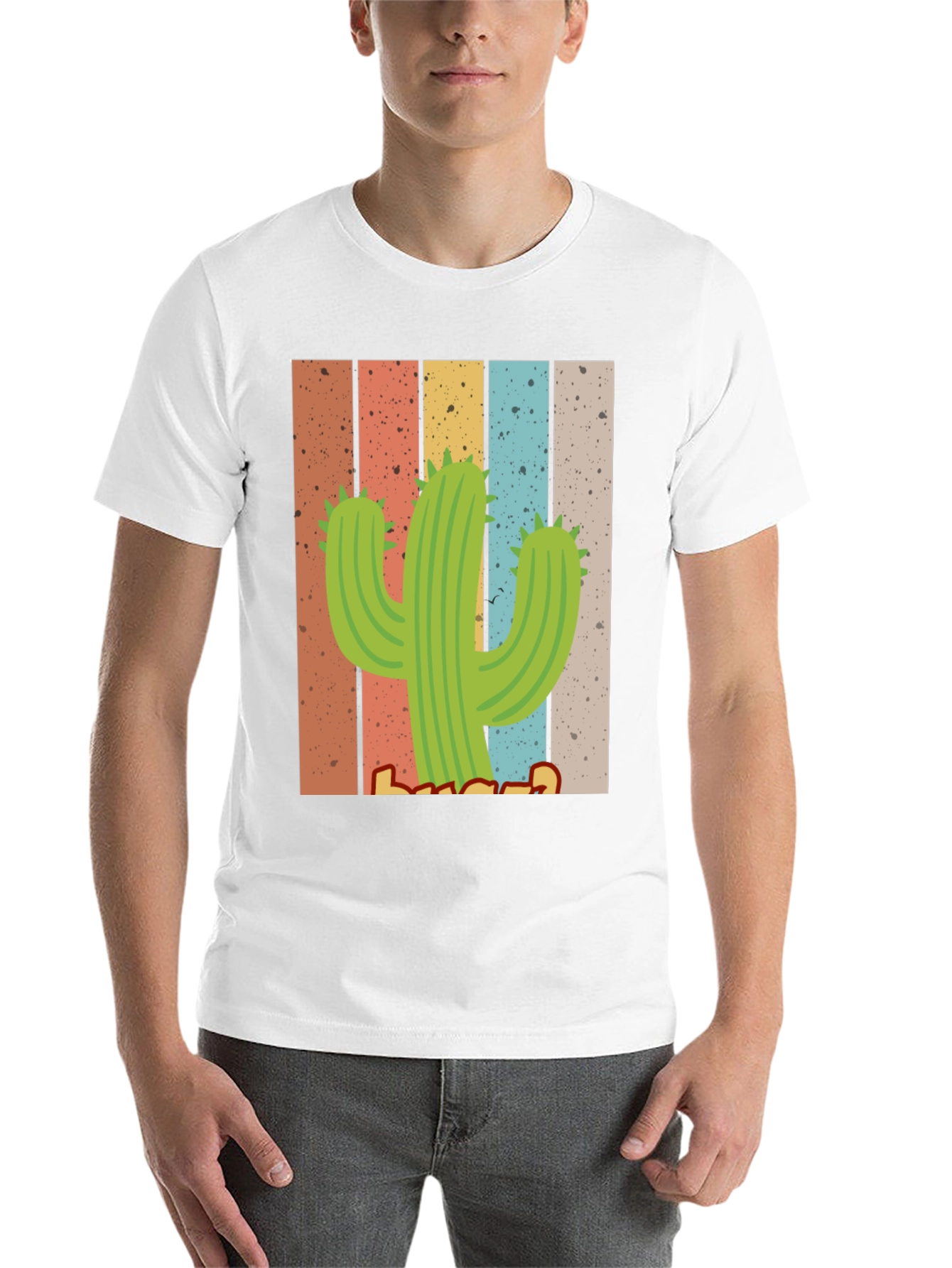 Black Retro Cactus T-Shirt - Desert Vibes view 14