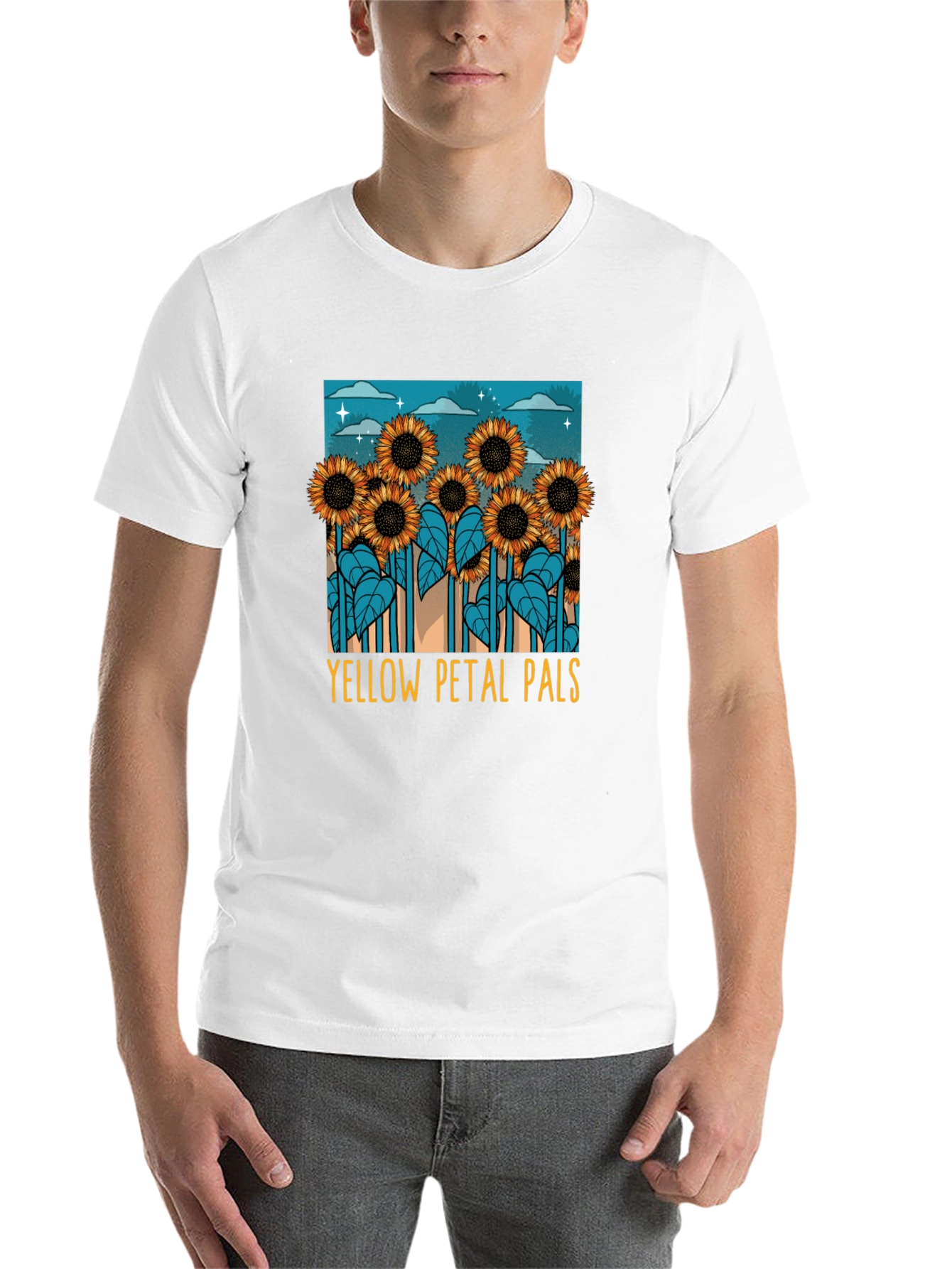 Black Sunflower Graphic Tee - Yellow Petal Pals T-Shirt view 14