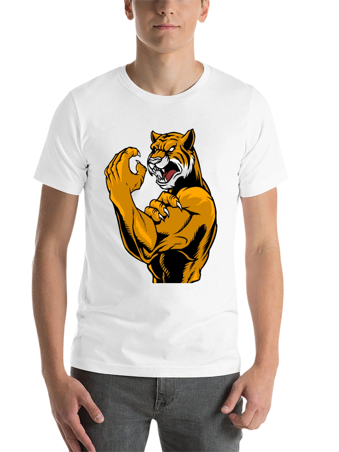 Black Tiger Muscle Black T-Shirt view 14