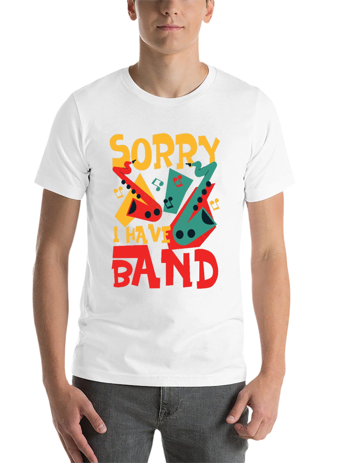Black Sorry I Have Band Funny Musician T-Shirt view 14