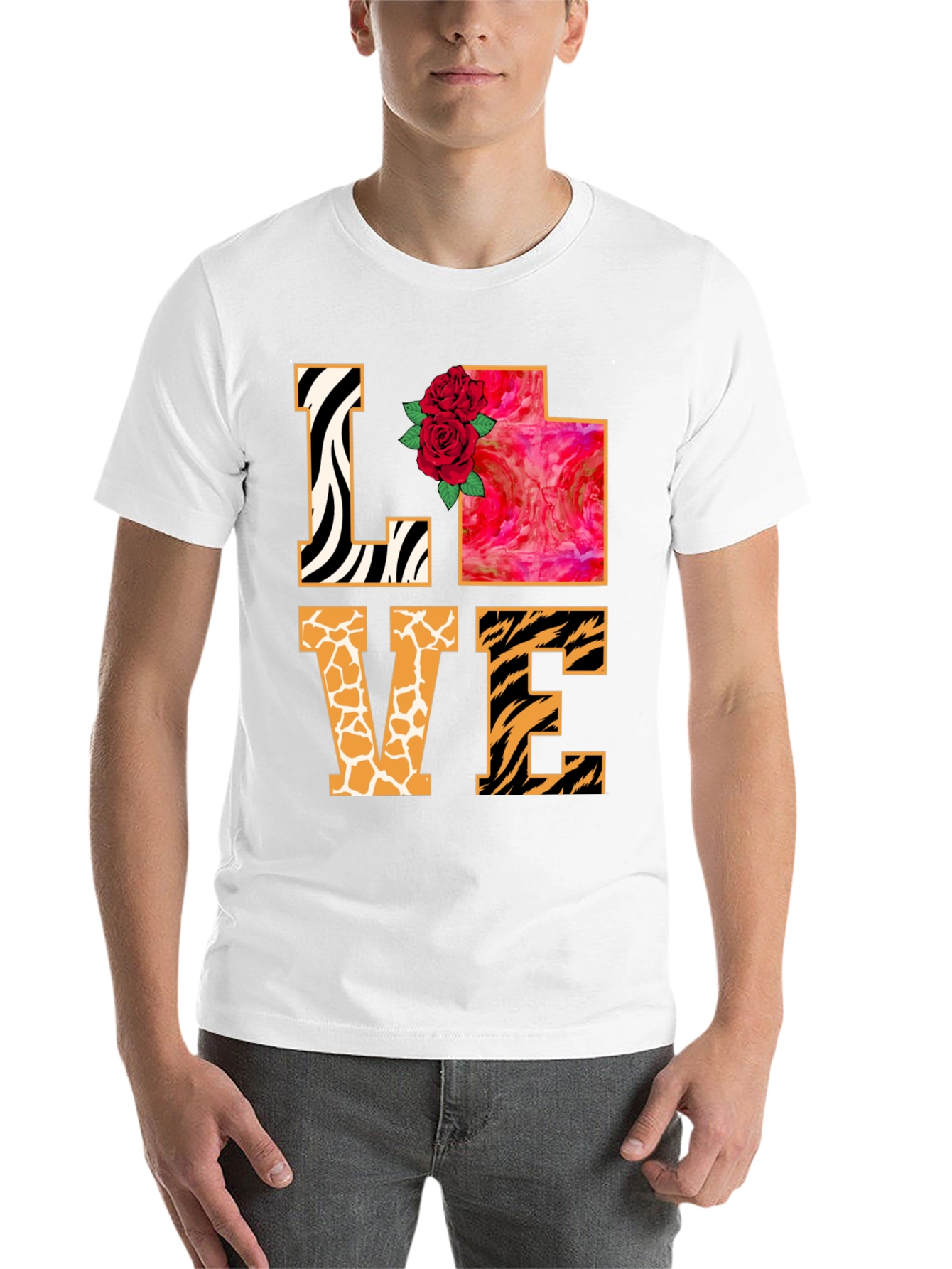 Black LOVE Animal Print Graphic T-Shirt view 14