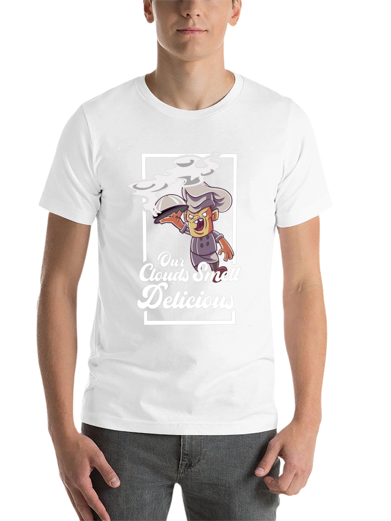 Black Our Clouds Smell Delicious T-Shirt Chef Cartoon Black view 14