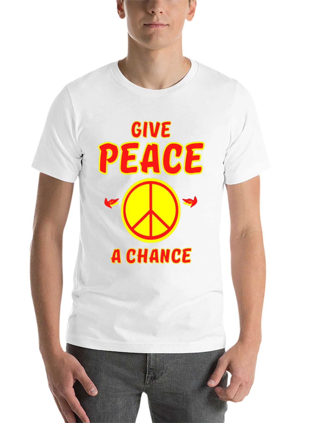 Black Give Peace A Chance Graphic T-Shirt view 14