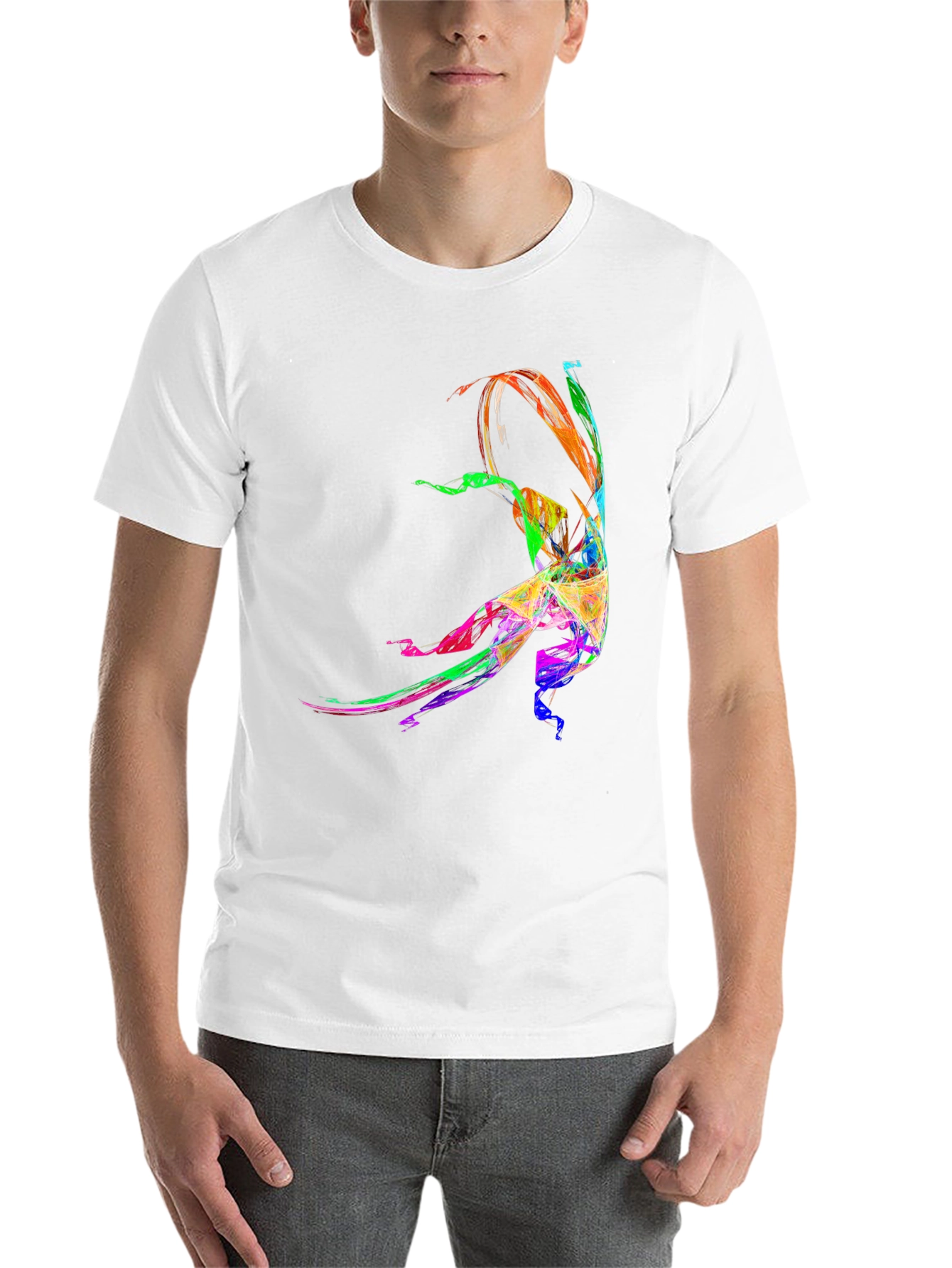 Black Colorful Abstract Dancer Graphic Tee view 14