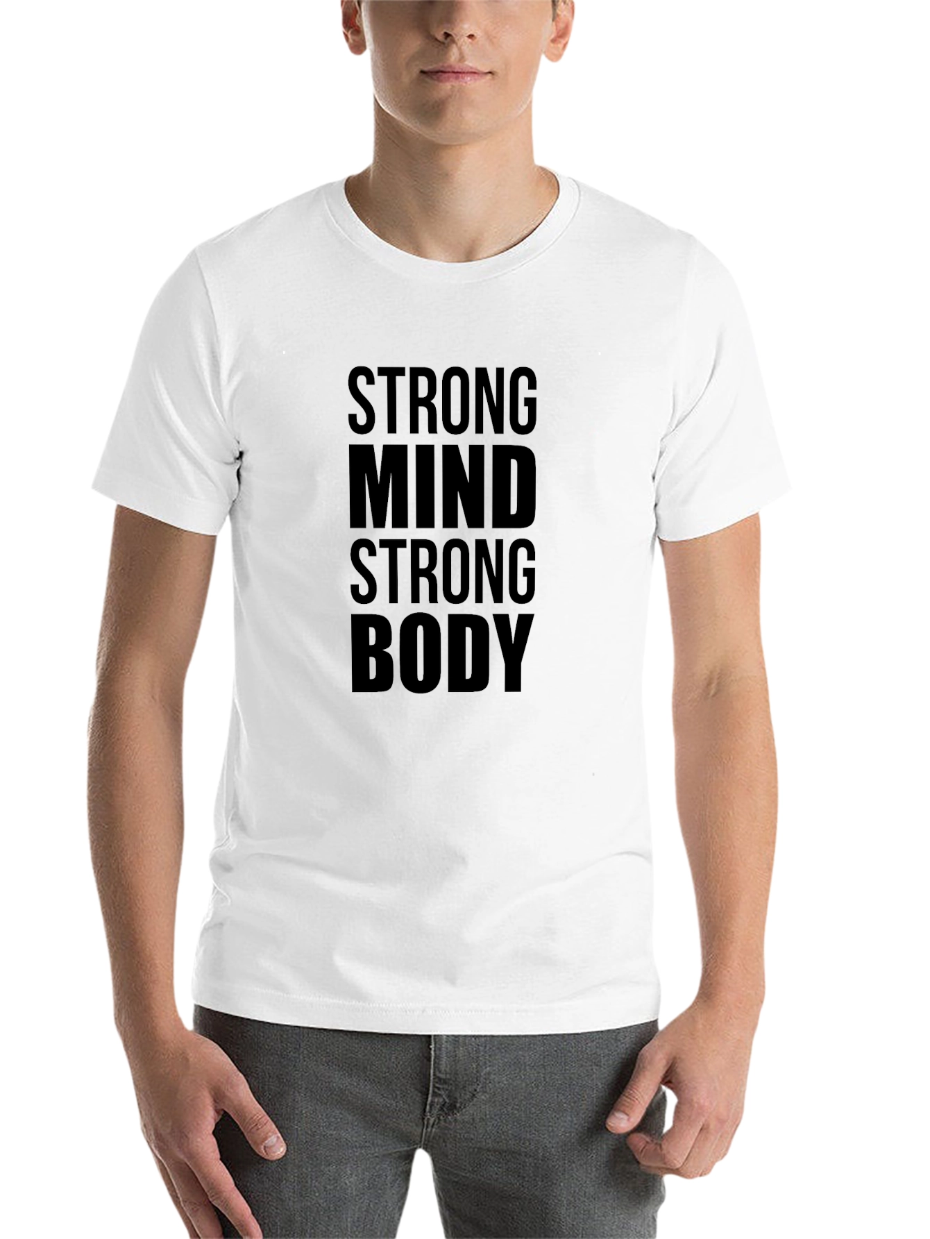 Black Strong Mind Strong Body Black Graphic Tee view 14