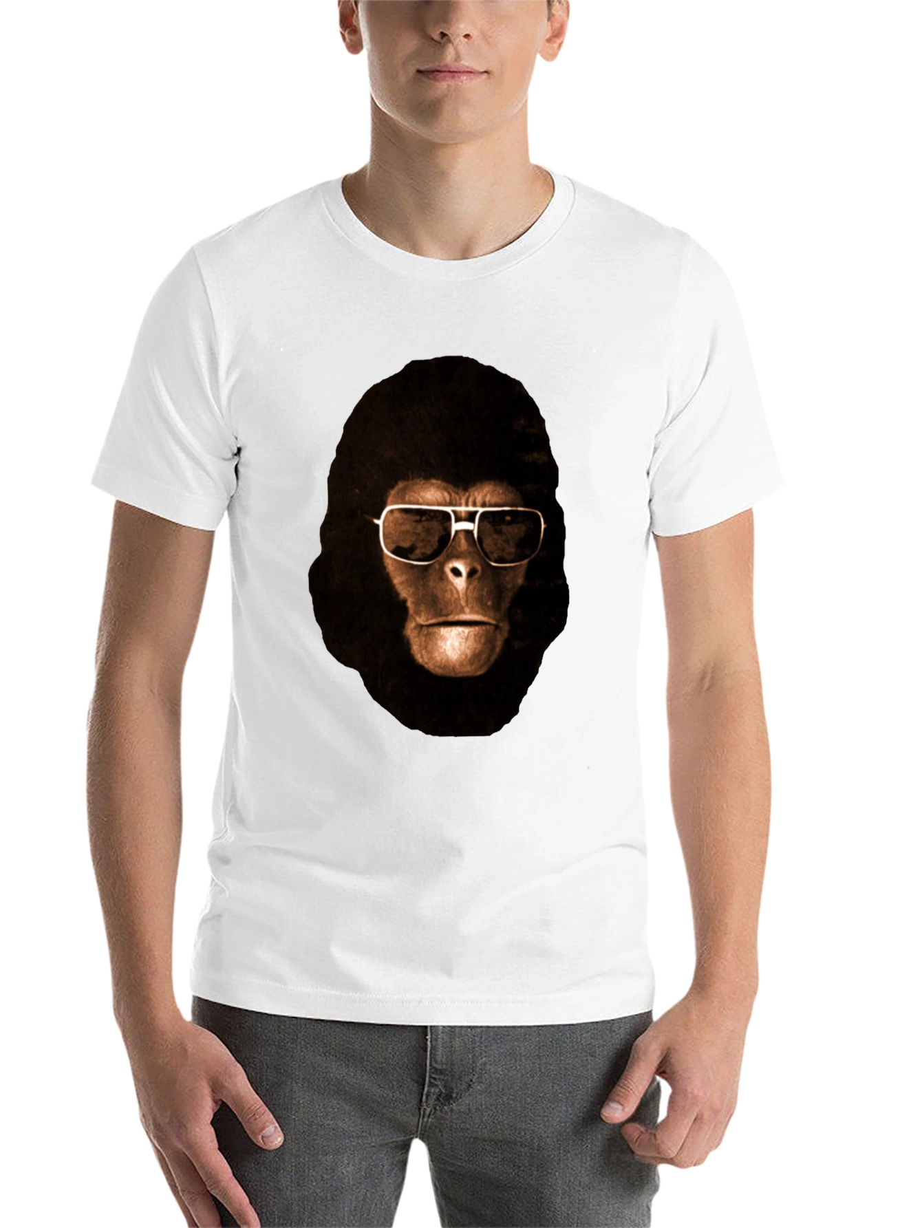 Black Cool Ape Graphic Tee - Black Cotton T-Shirt view 14