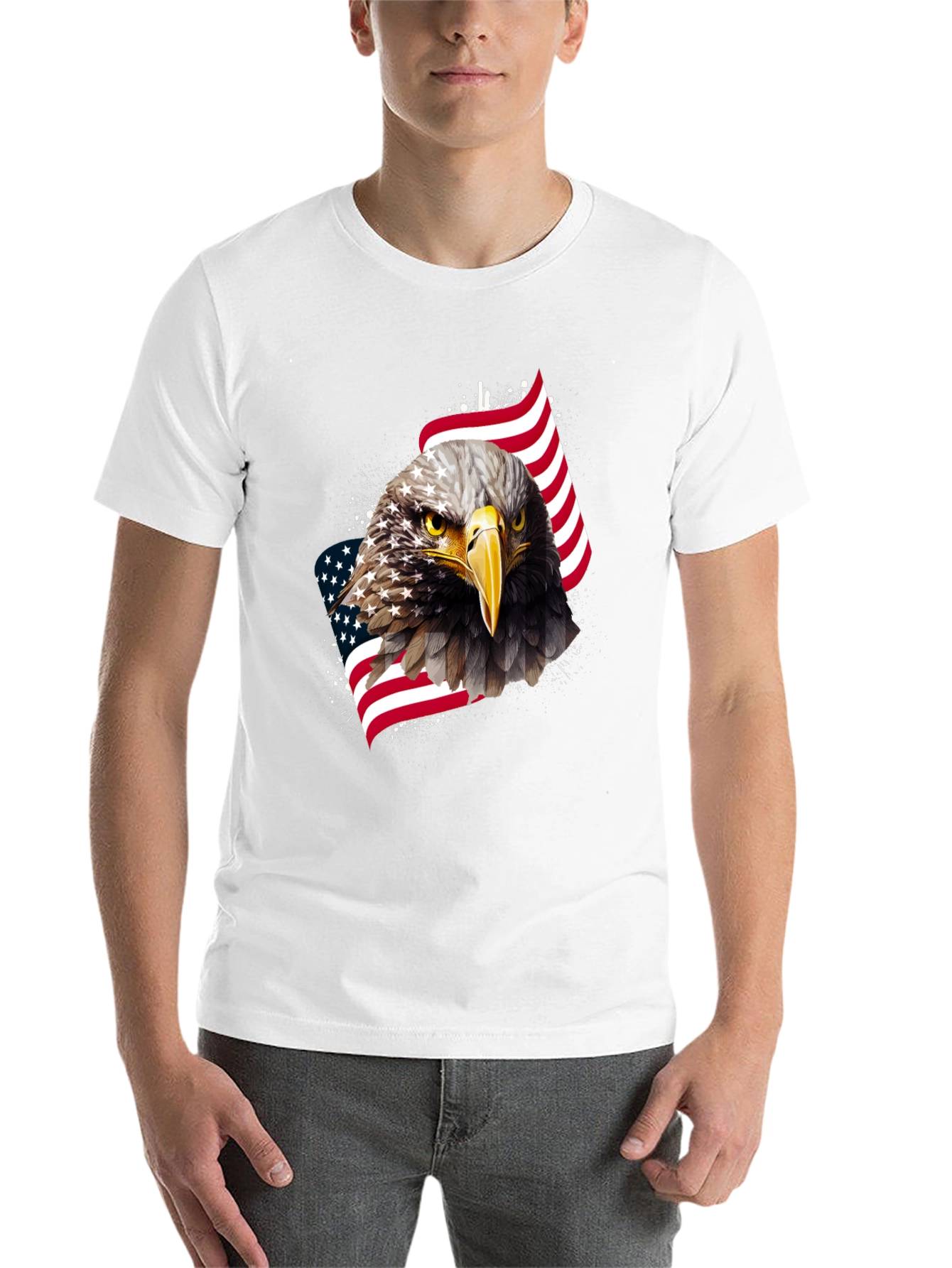 Black American Eagle Graphic Tee - Patriotic Style view 14