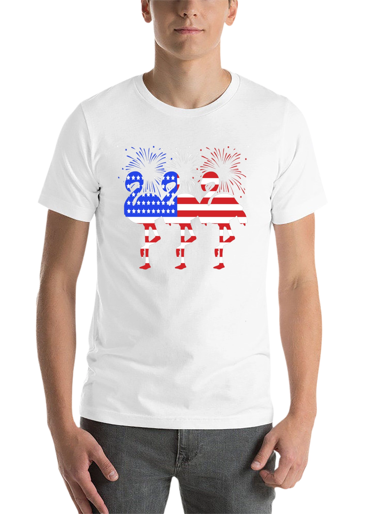 Black Patriotic Flamingo Graphic Tee view 14