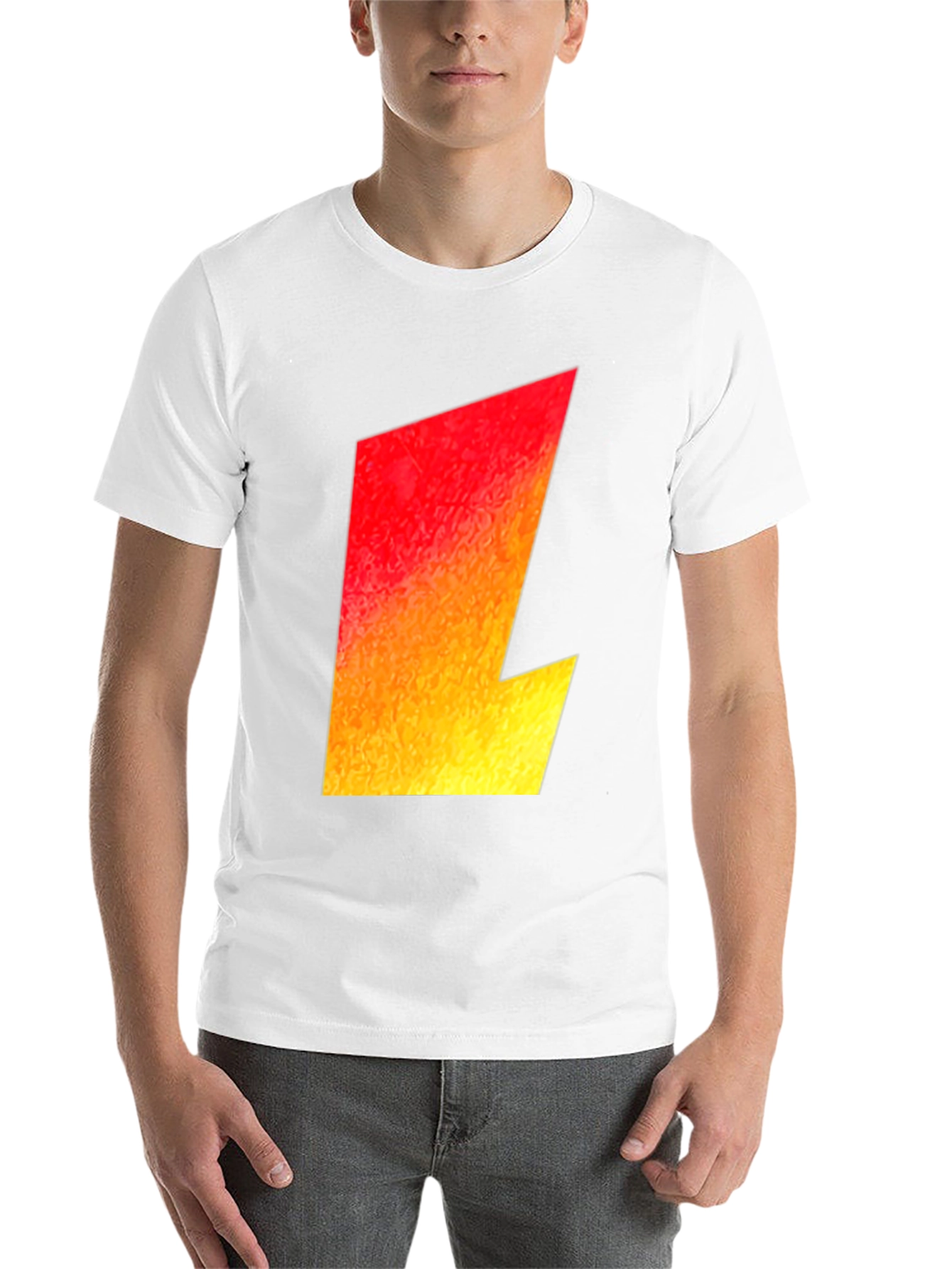 Black Flame Bolt Graphic Tee - Bold Statement Shirt view 14