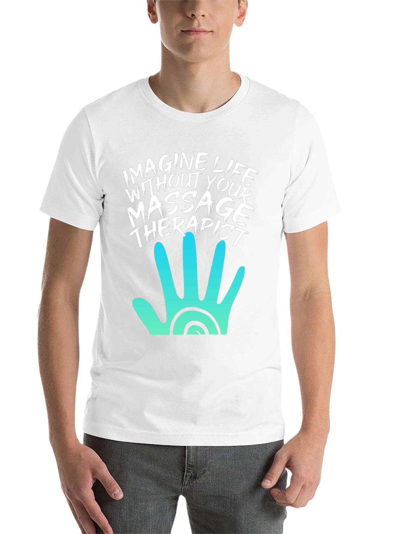 Black Massage Therapist T-Shirt - Imagine Life Without It! view 14