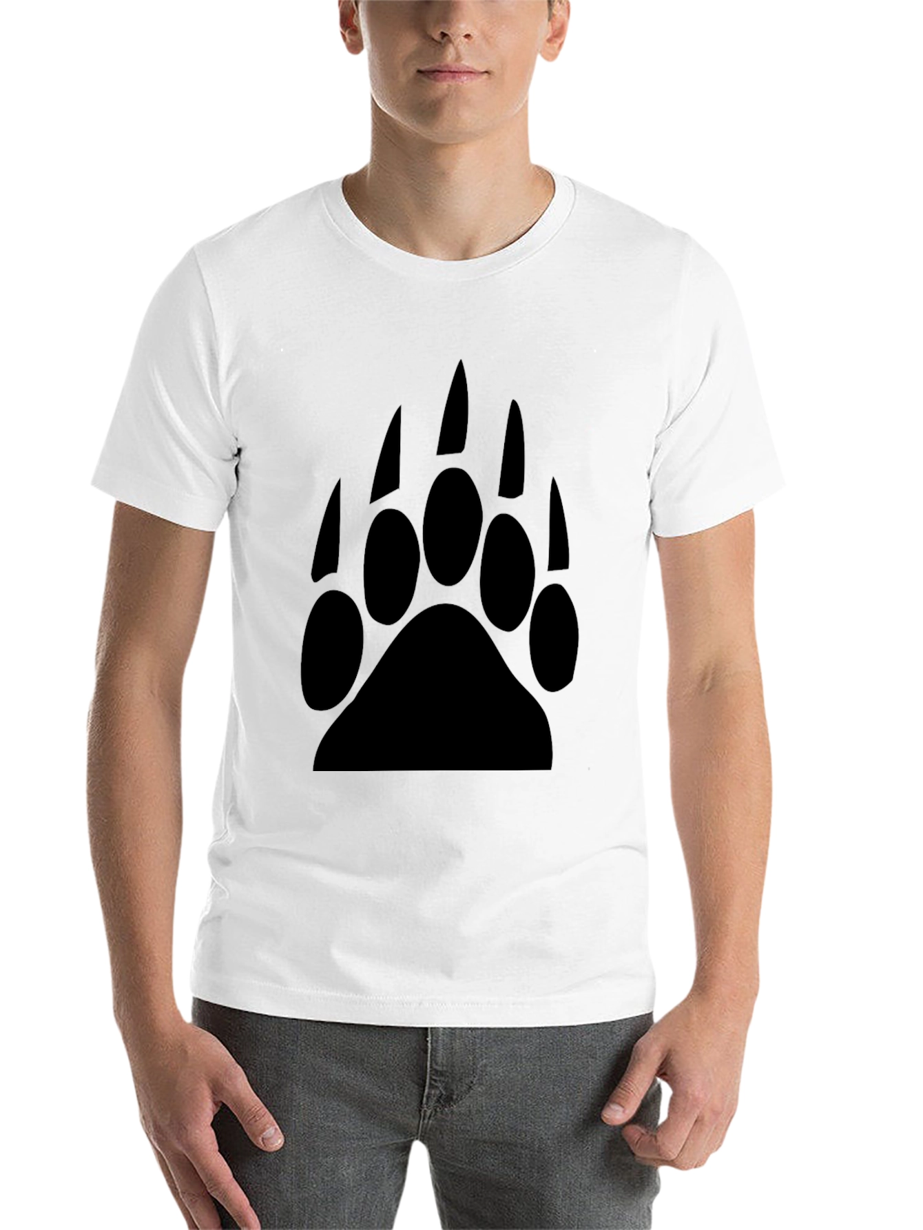 Black Bear Paw Graphic Tee - Men's Black T-Shirt view 14
