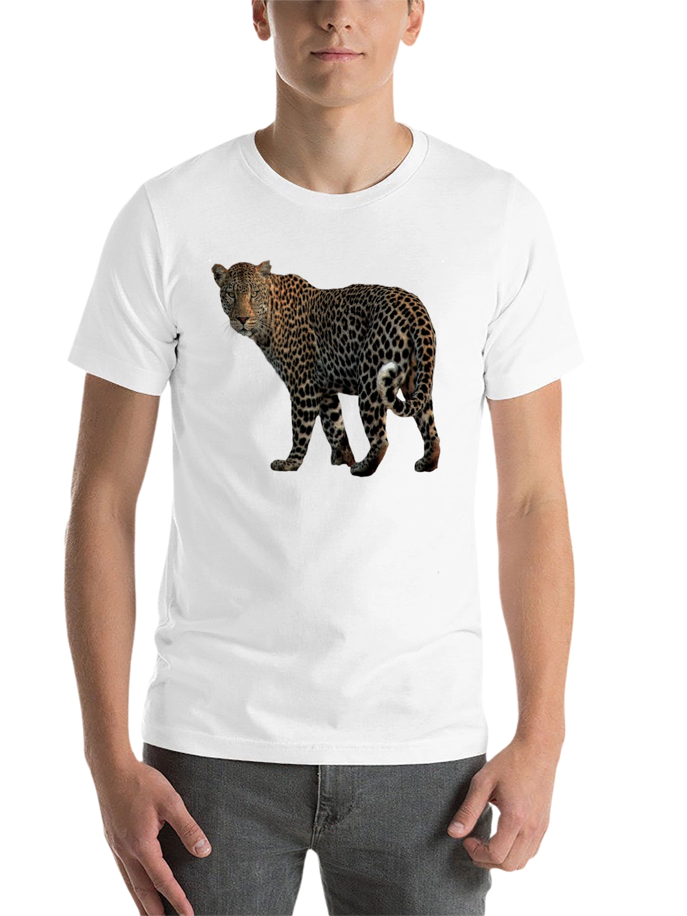 Black Leopard Print Black T-Shirt view 14