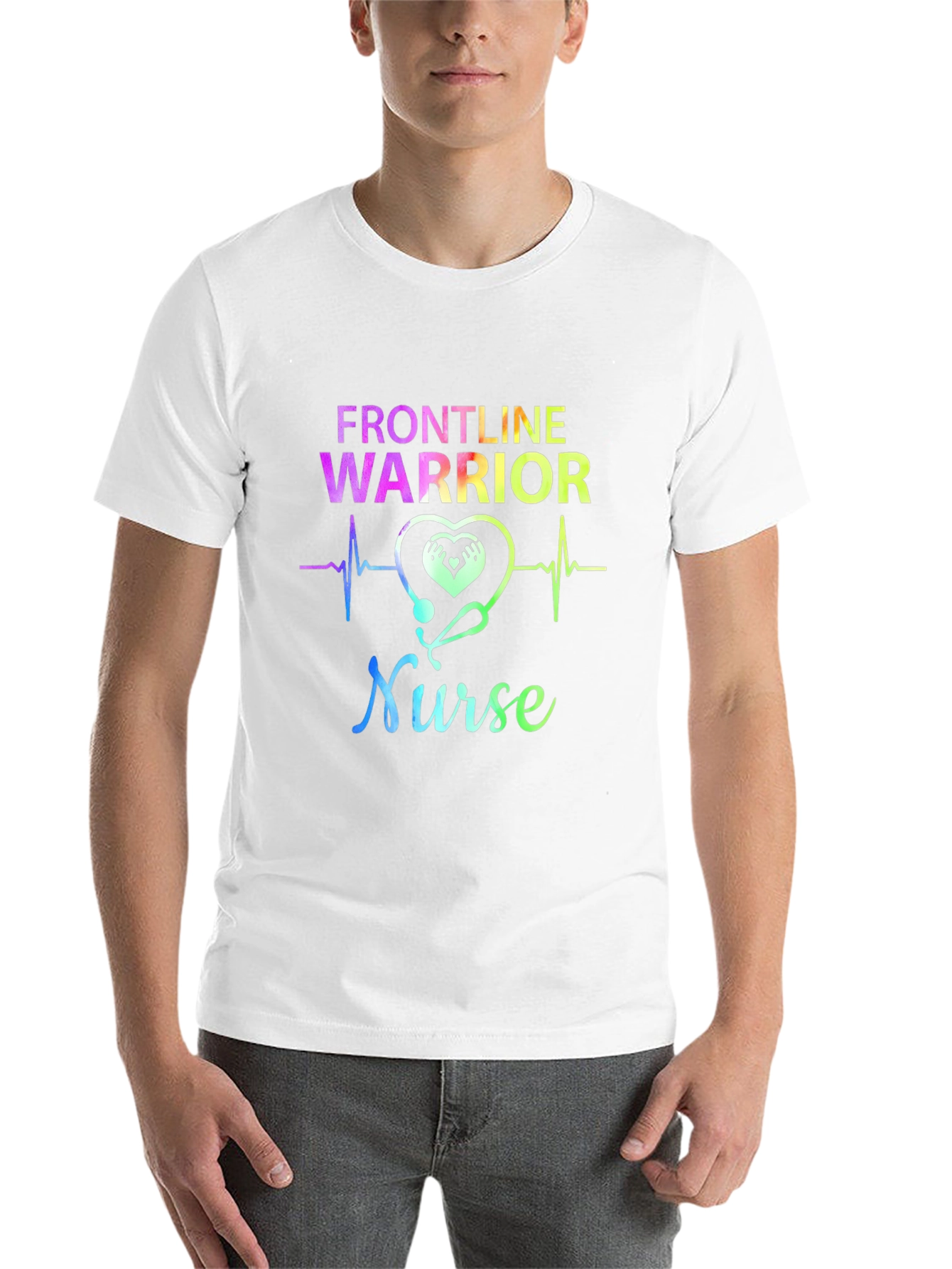 Black Frontline Warrior Nurse Graphic Tee - Unisex view 14