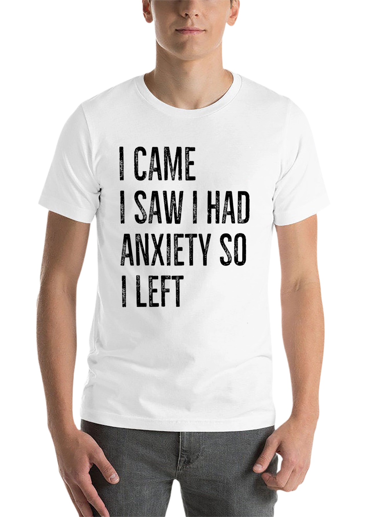 Black I Came I Saw I Had Anxiety T-Shirt view 14