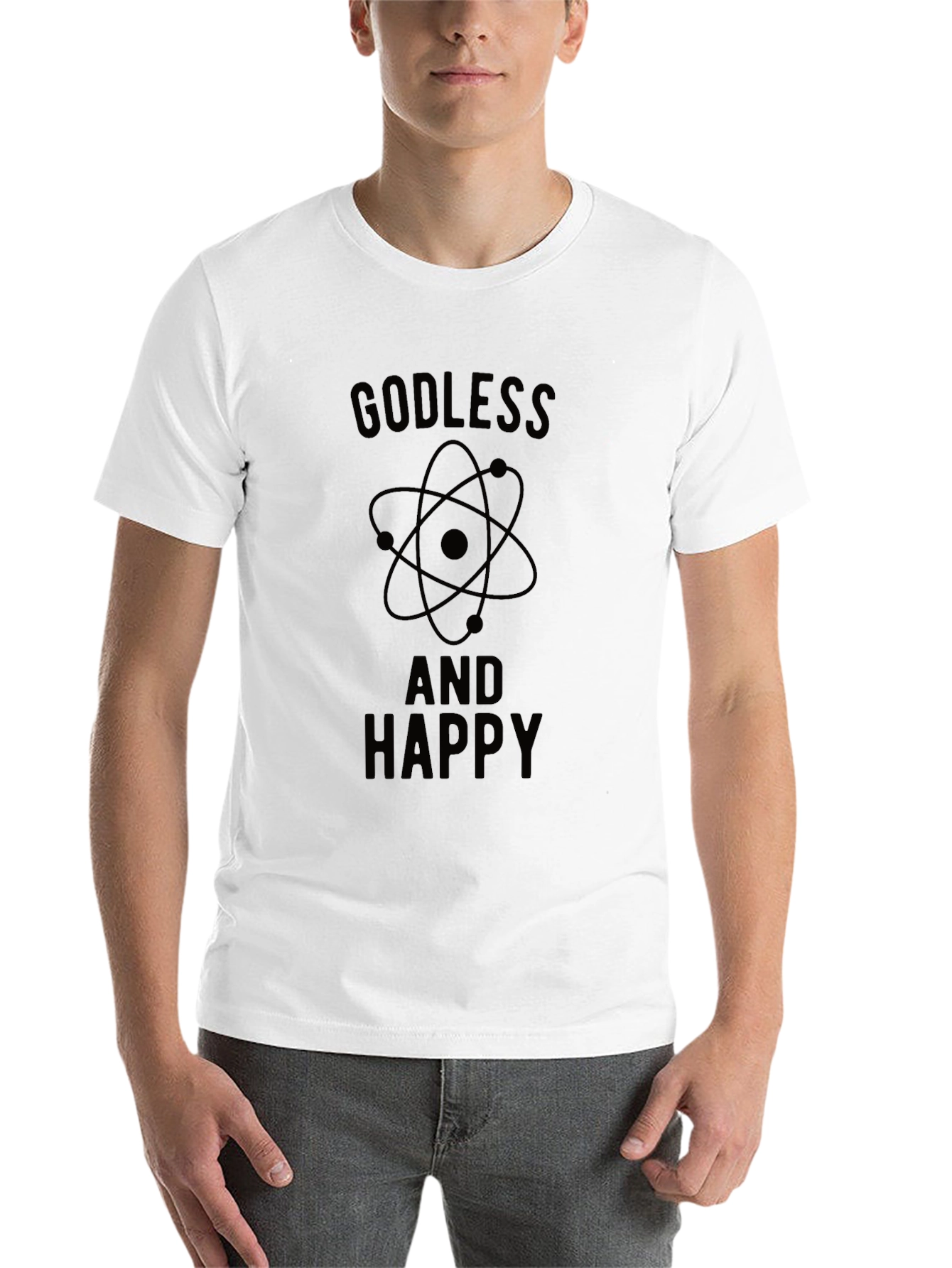 Black Godless And Happy Graphic Tee view 14