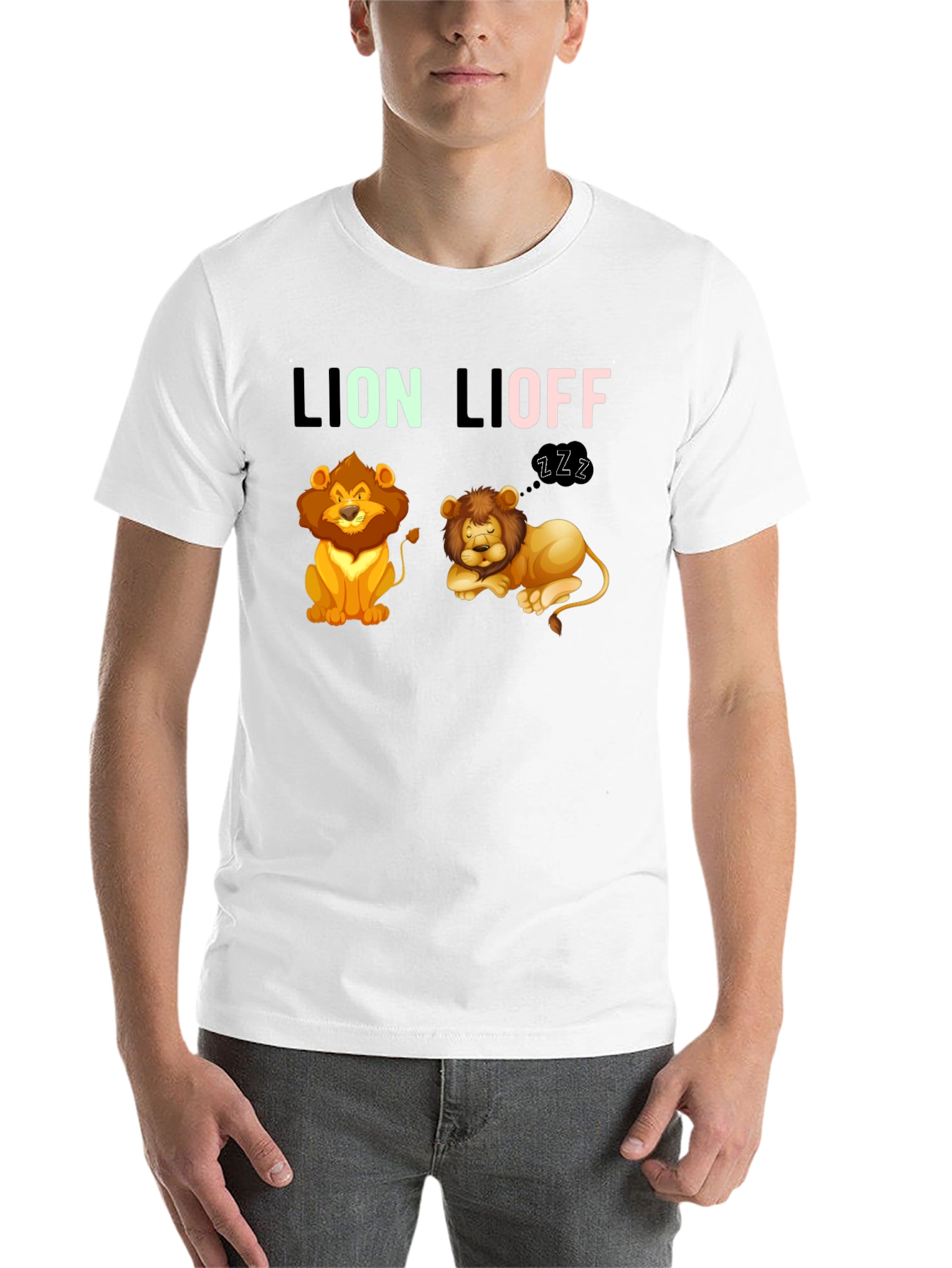 Black Lion Lioff T-Shirt - Funny Graphic Tee view 14