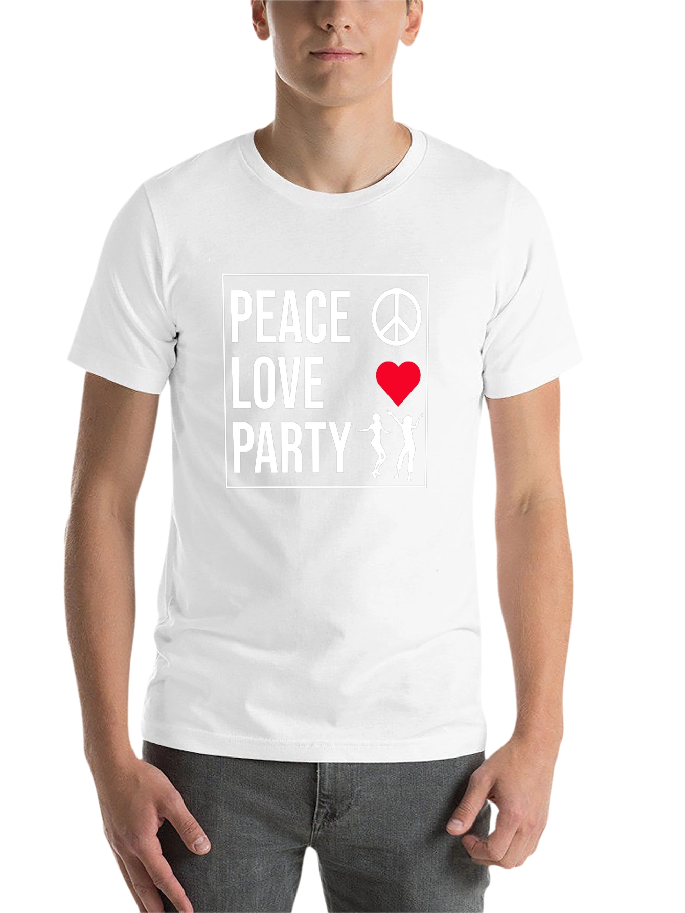 Black Peace Love Party Graphic Tee - Black view 14
