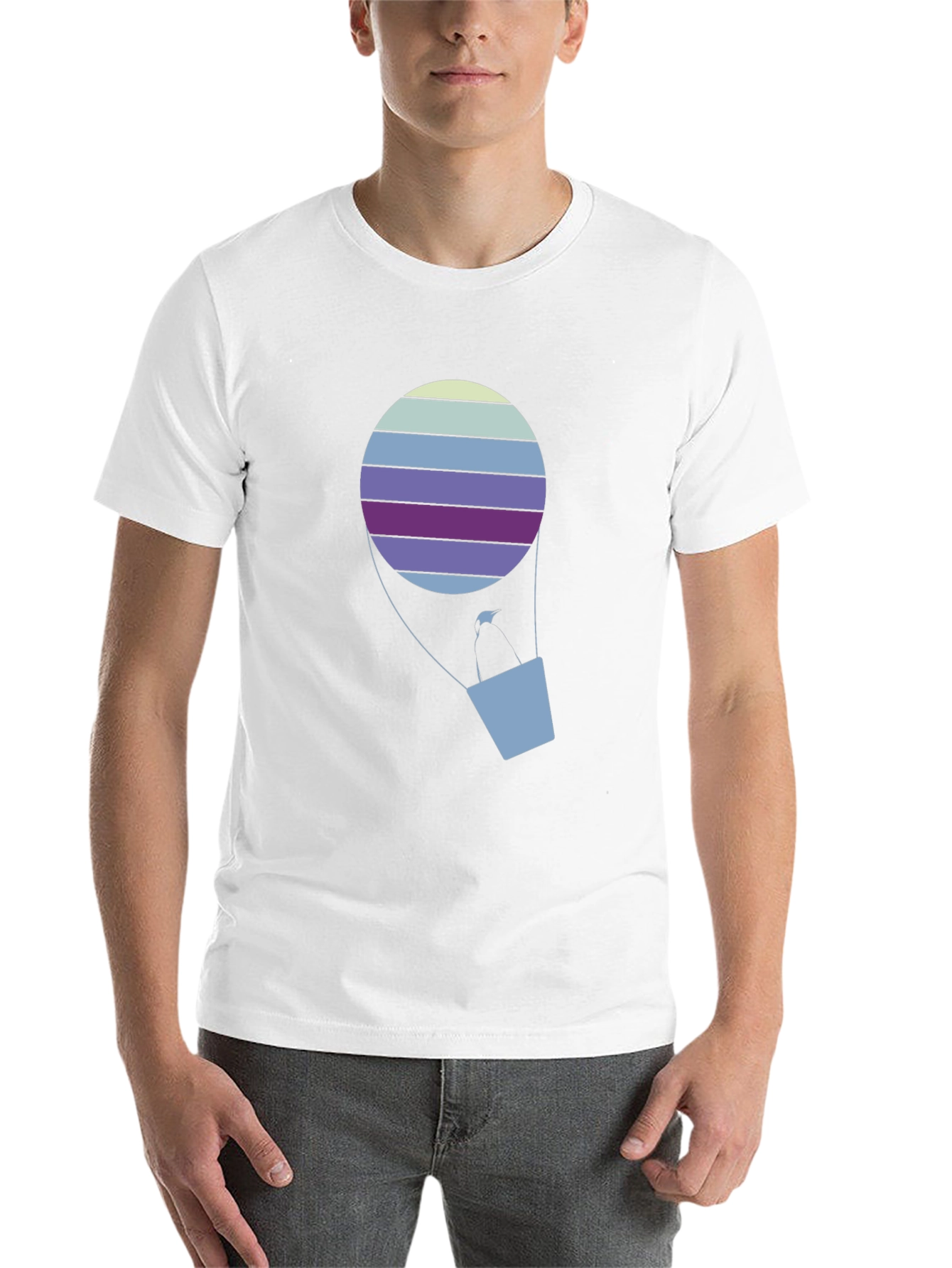 Black Striped Hot Air Balloon Graphic Tee view 14