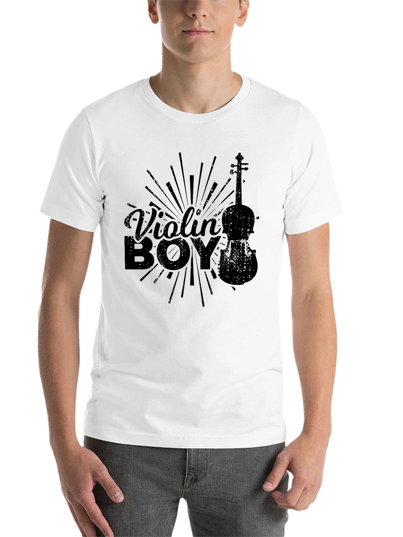 Black Violin Boy Graphic Black T-Shirt view 14