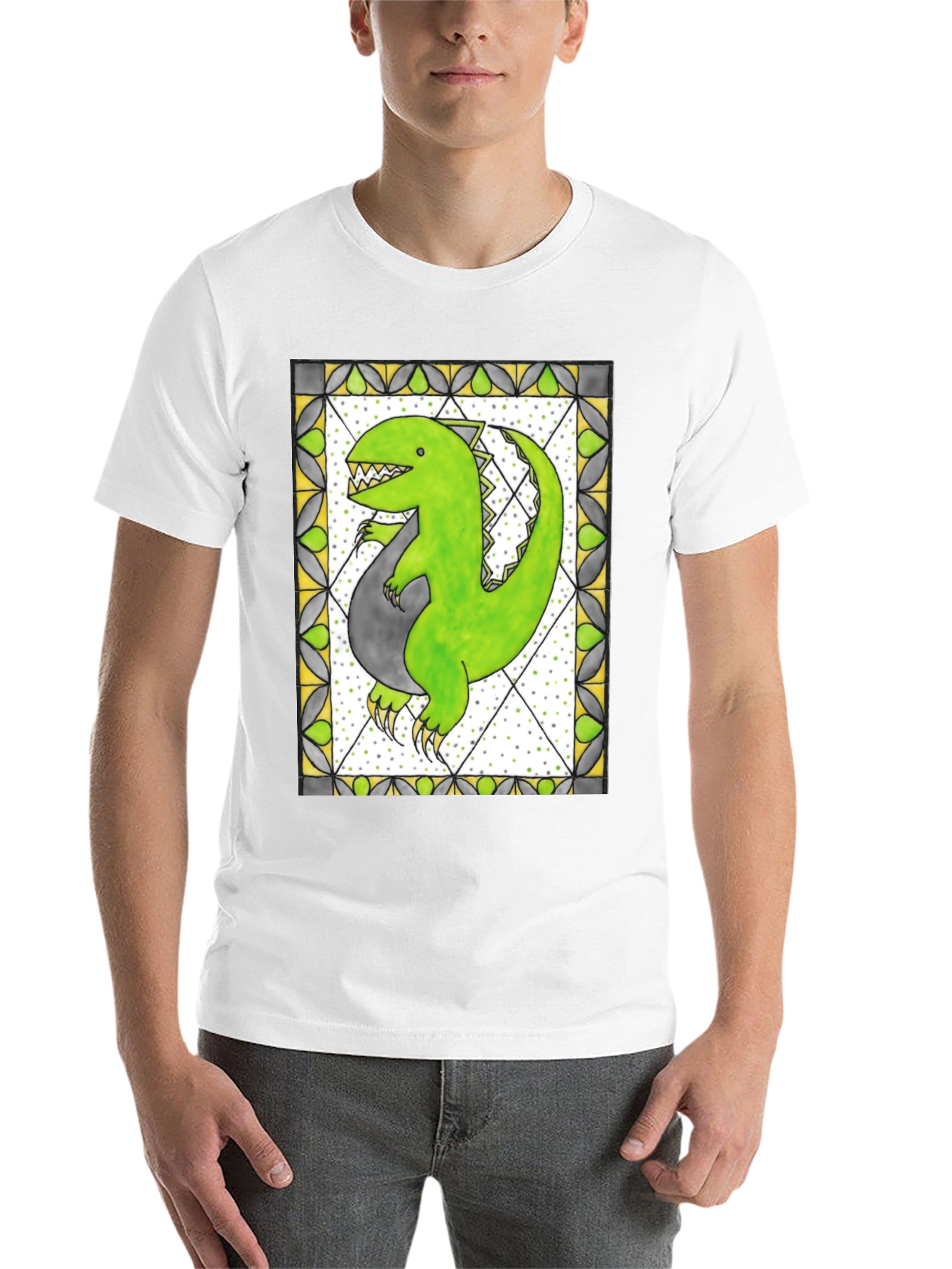 Black Dinosaur Graphic Tee - Unique Design view 14