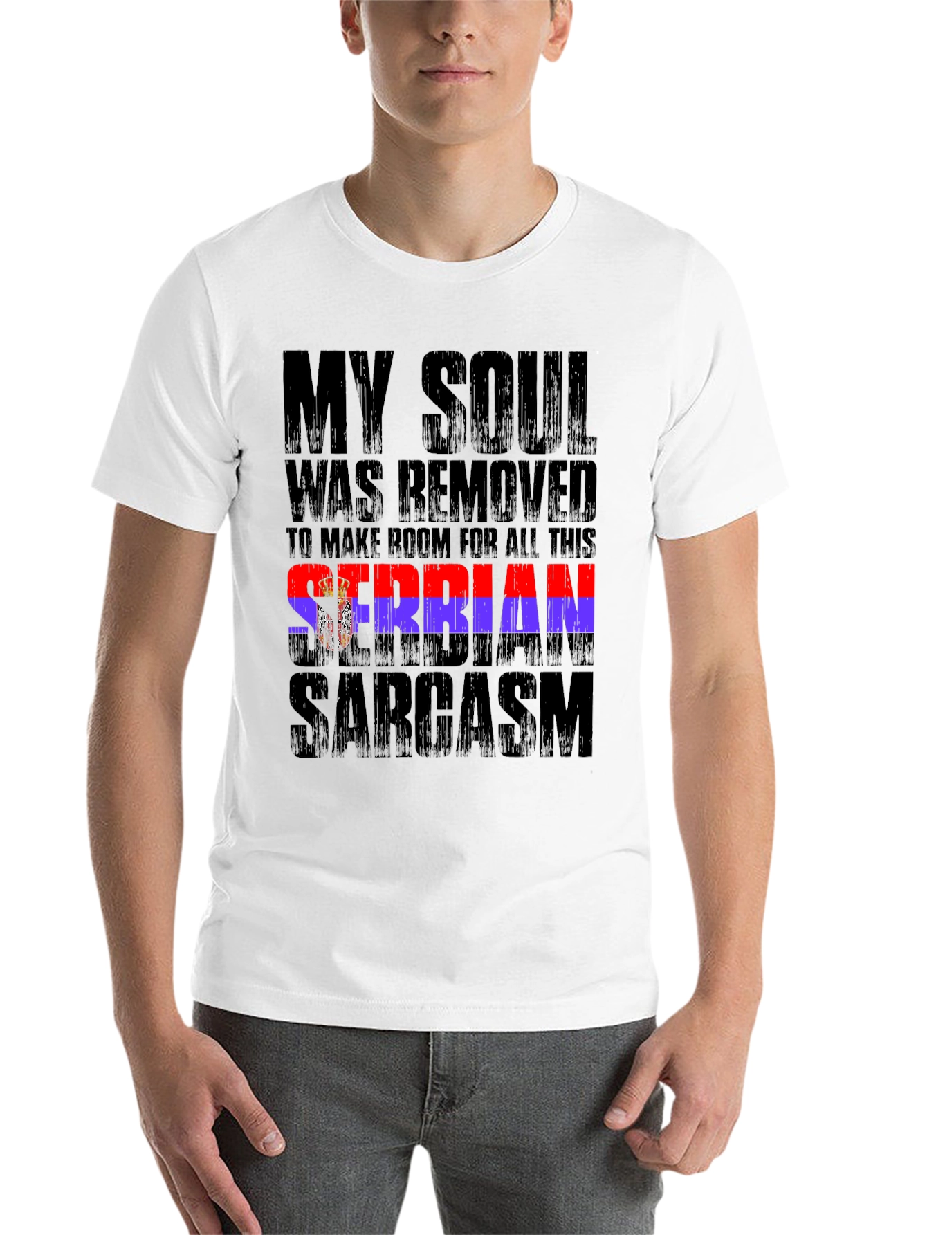 Black Serbian Sarcasm Graphic T-Shirt view 14
