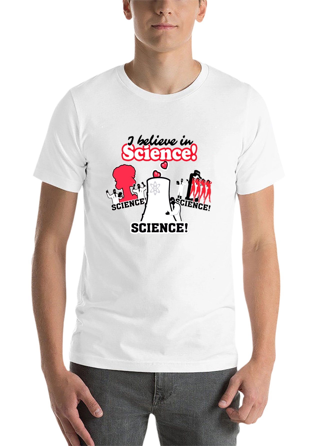 Black I Believe in Science! T-Shirt - Black view 14