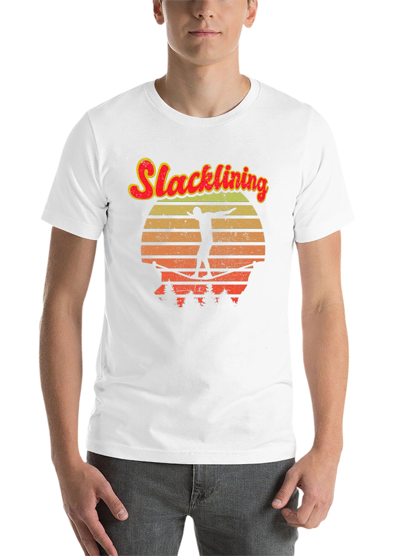 Black Retro Slacklining T-Shirt view 14