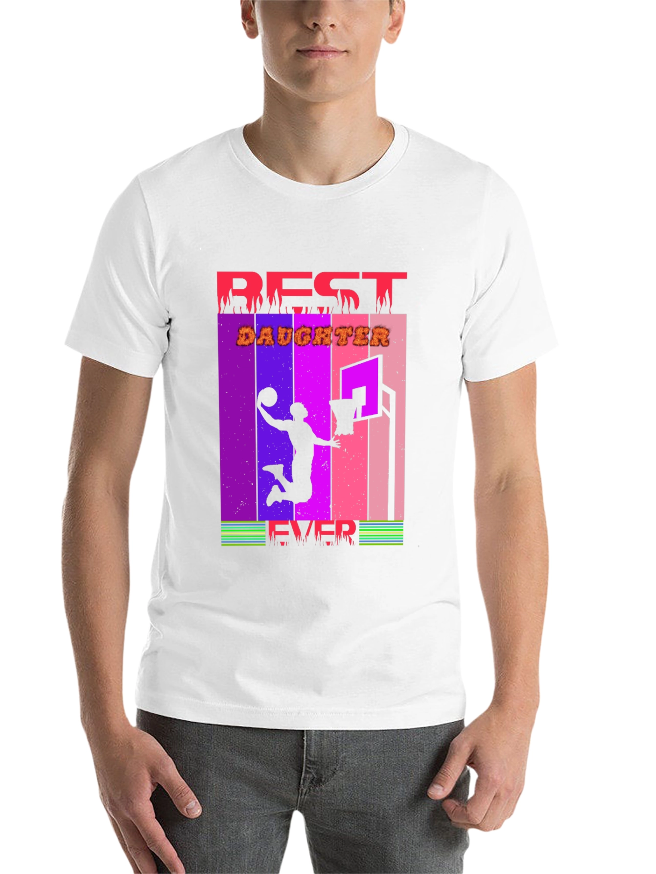 Black Best Daughter Ever Basketball Graphic T-Shirt view 14
