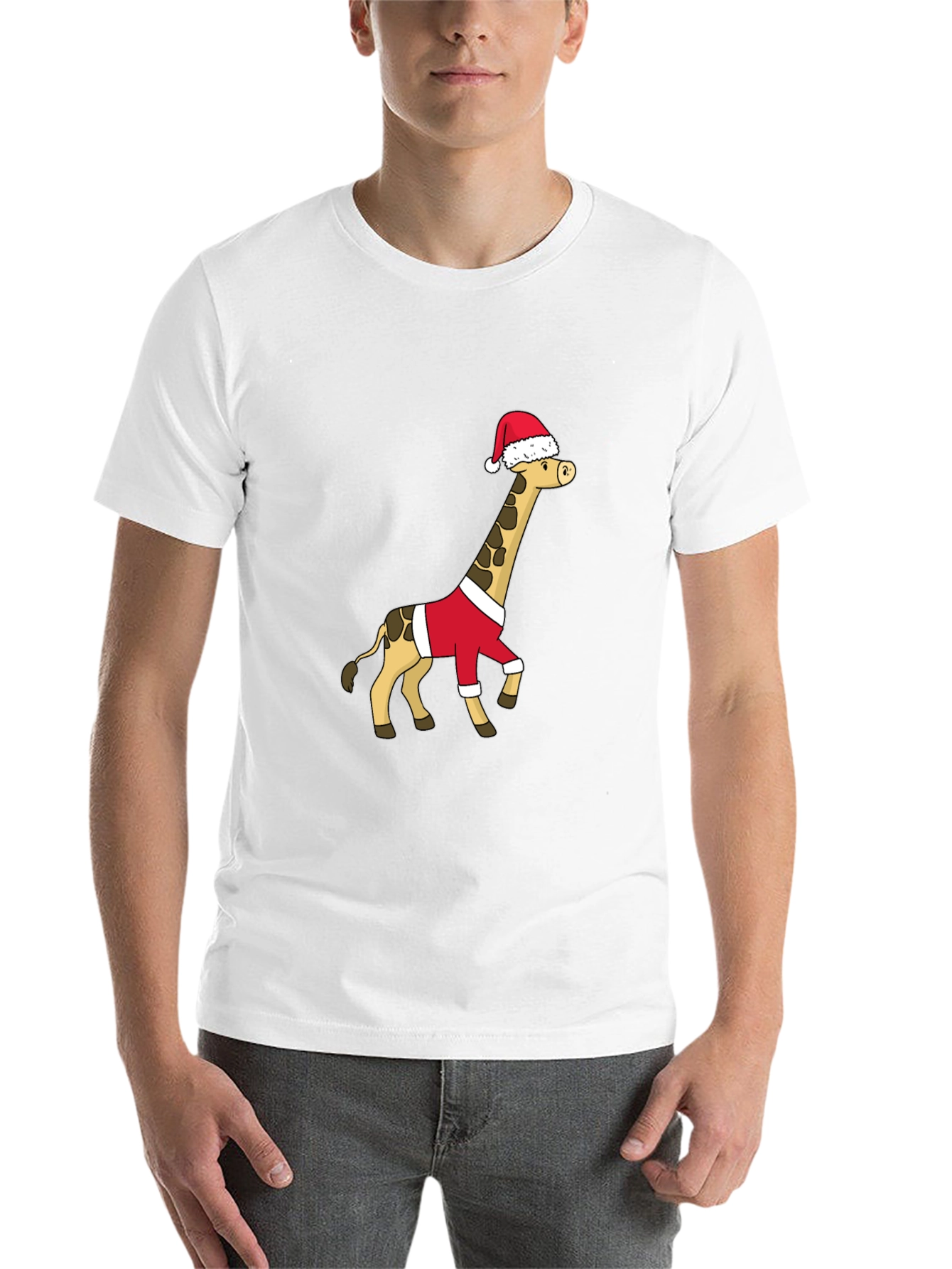 Black Festive Giraffe Santa Shirt - Holiday Cheer view 14