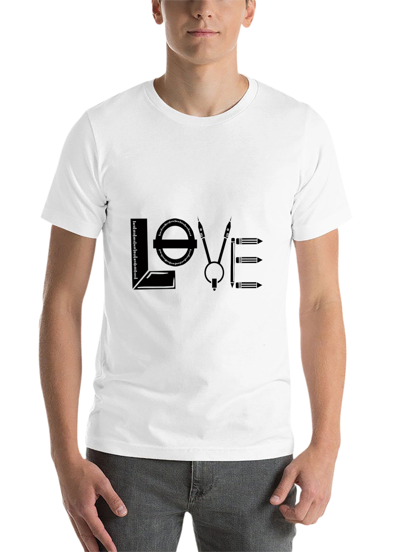 Black Architect Love Graphic T-Shirt - Black Cotton Blend view 14