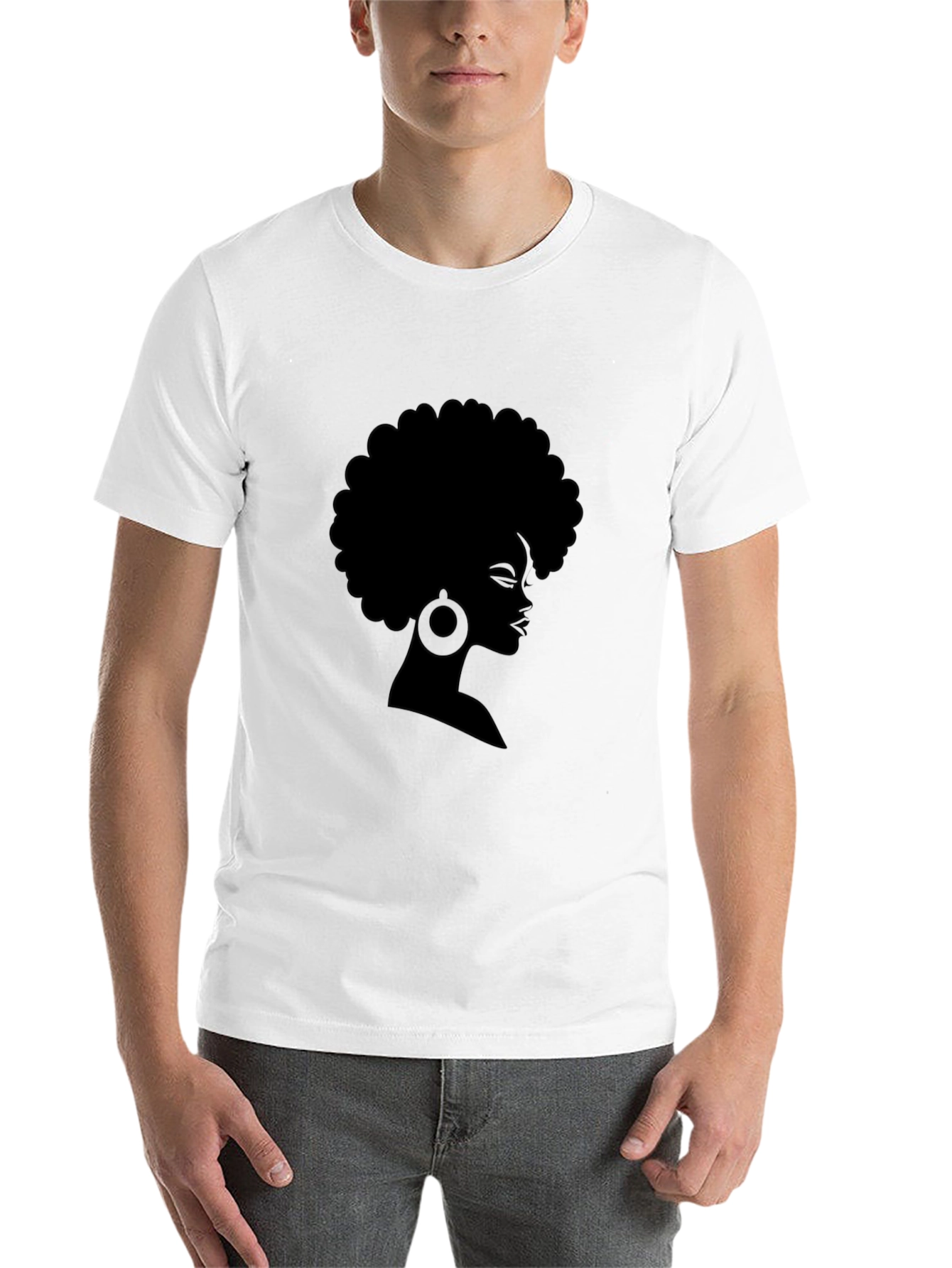 Black Afro Woman Silhouette T-Shirt - 14