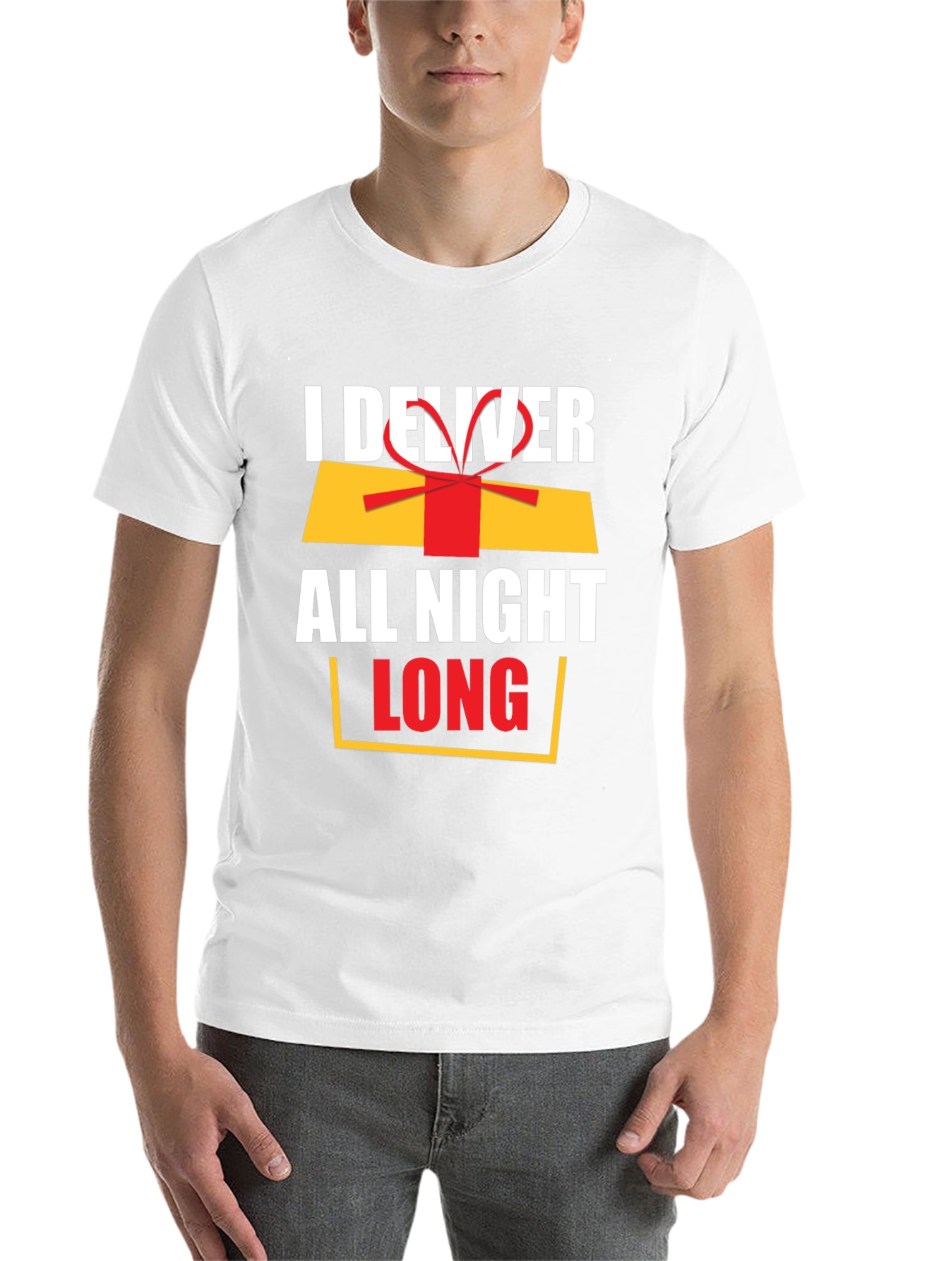 Black I Deliver All Night Long Funny Graphic Tee view 14