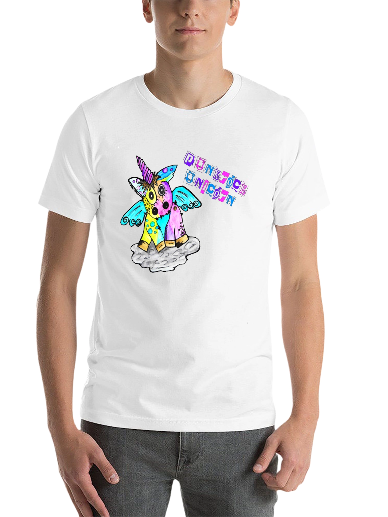 Black Punk Rock Unicorn Graphic T-Shirt view 14