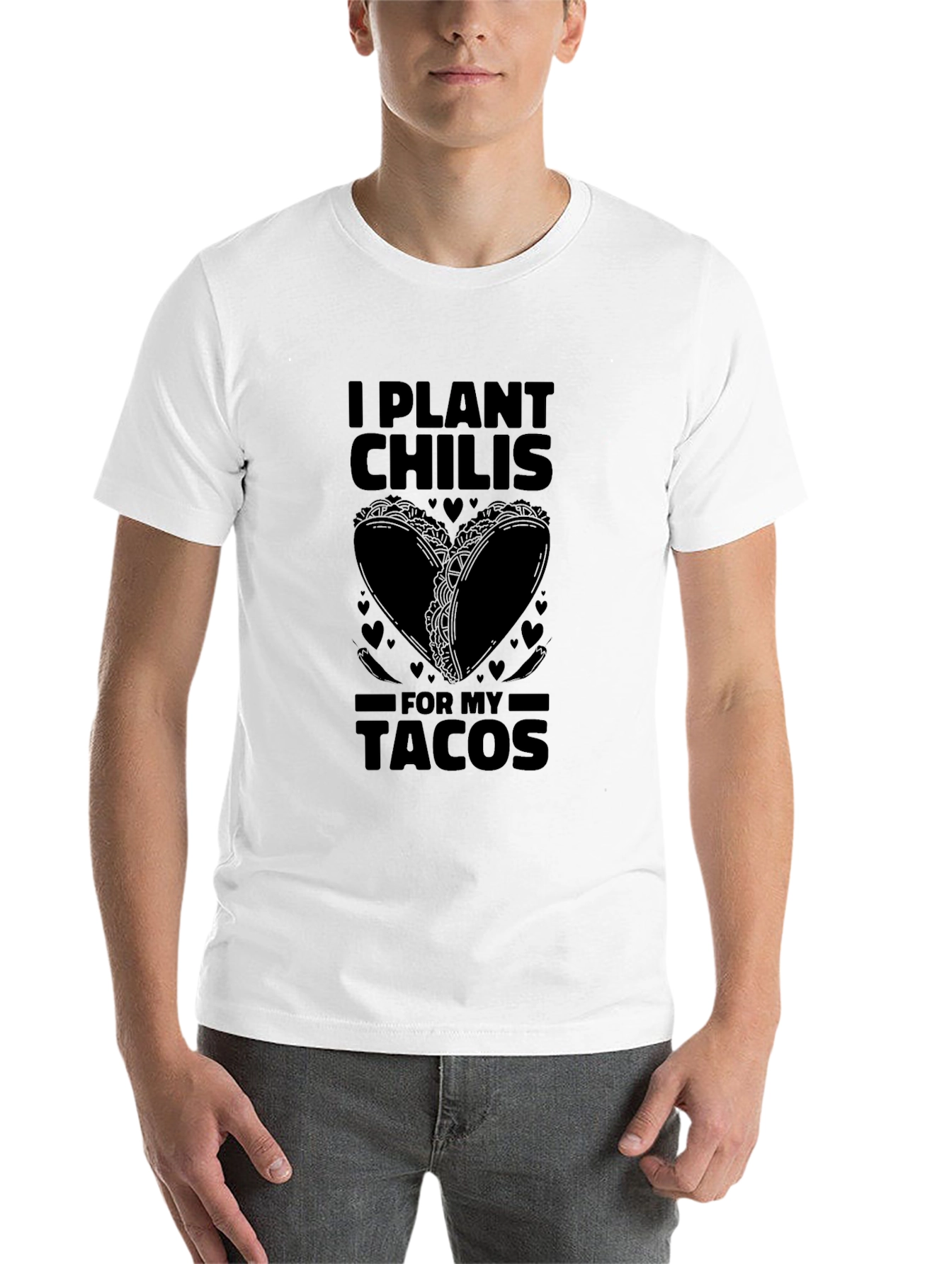 Black I Plant Chilis for My Tacos Graphic Tee view 14