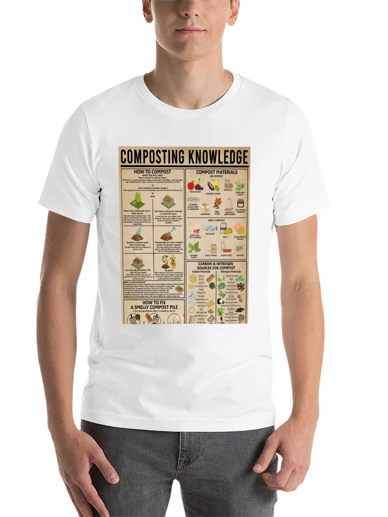 Black Composting Knowledge Graphic Tee view 14