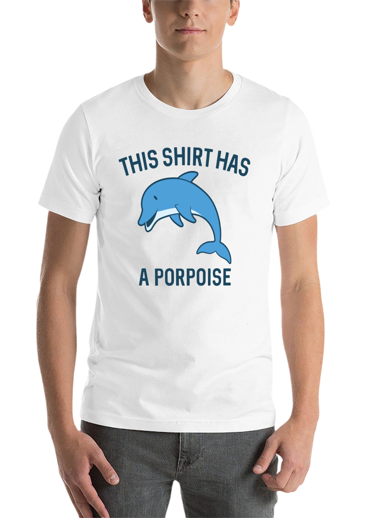 Black Funny Porpoise Graphic T-Shirt view 14