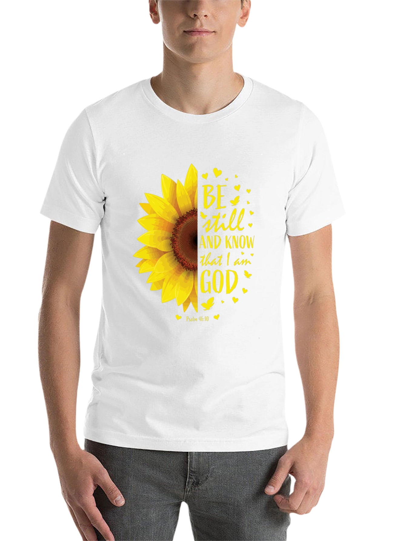 Black Be Still Sunflower T-Shirt - Religious Christian Apparel view 14