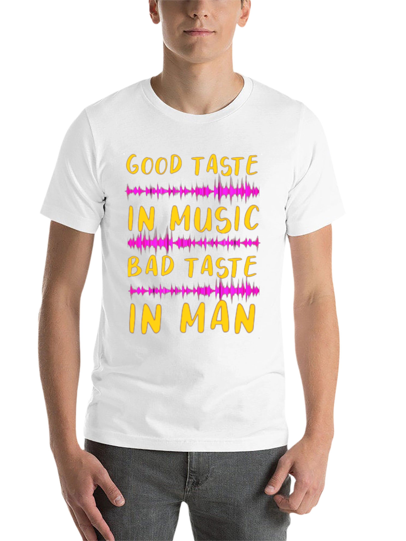 Black Funny Music Lover Graphic Tee - Good Taste in Music, Bad Taste in Man view 14