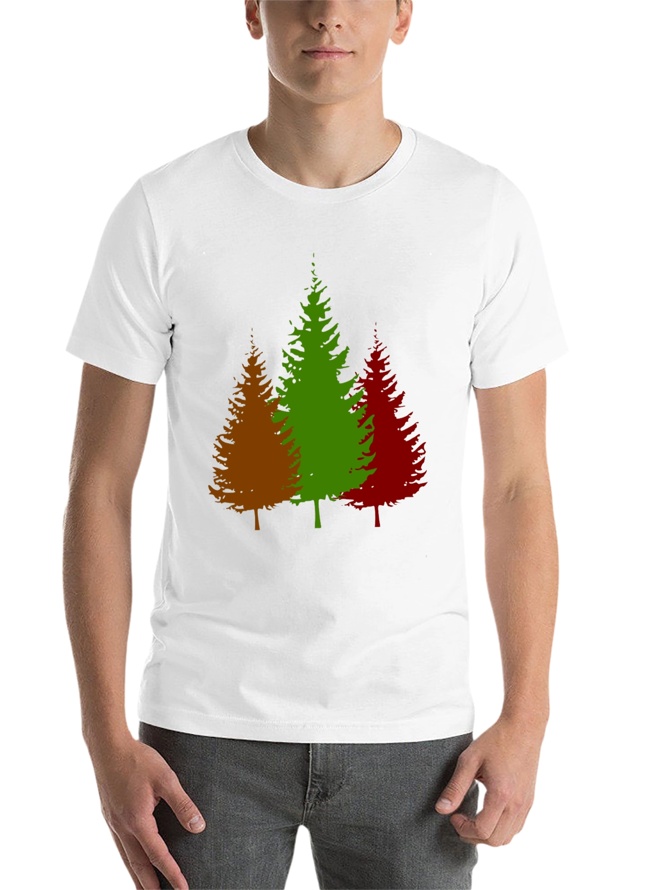 Black Colorful Evergreen Tree Graphic T-Shirt view 14
