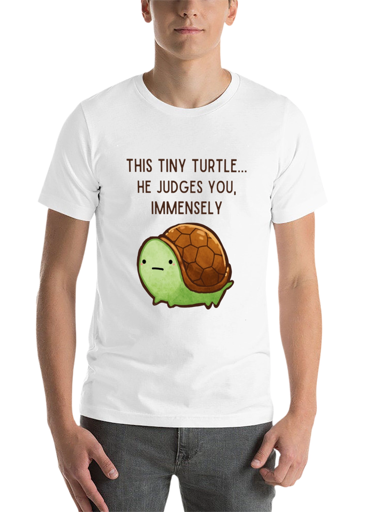 Black Tiny Turtle Judge T-Shirt - Funny Graphic Tee view 14