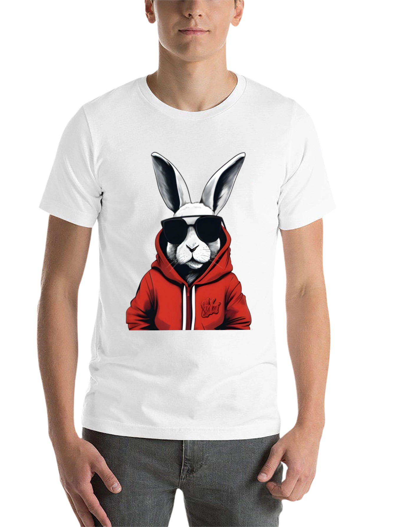 Black Cool Rabbit Graphic Tee - Black view 14
