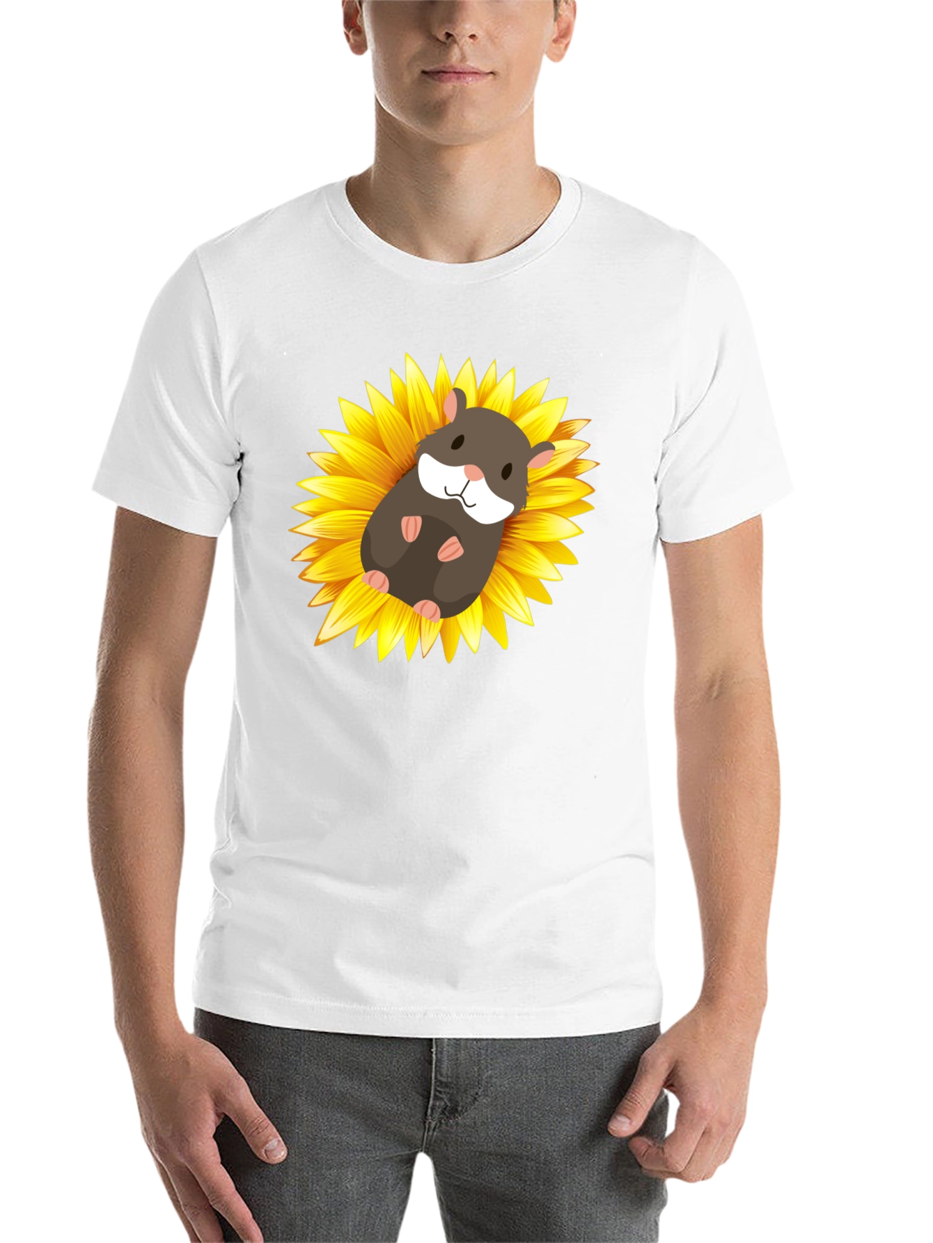 Black Hamster Sunflower Graphic T-Shirt view 14
