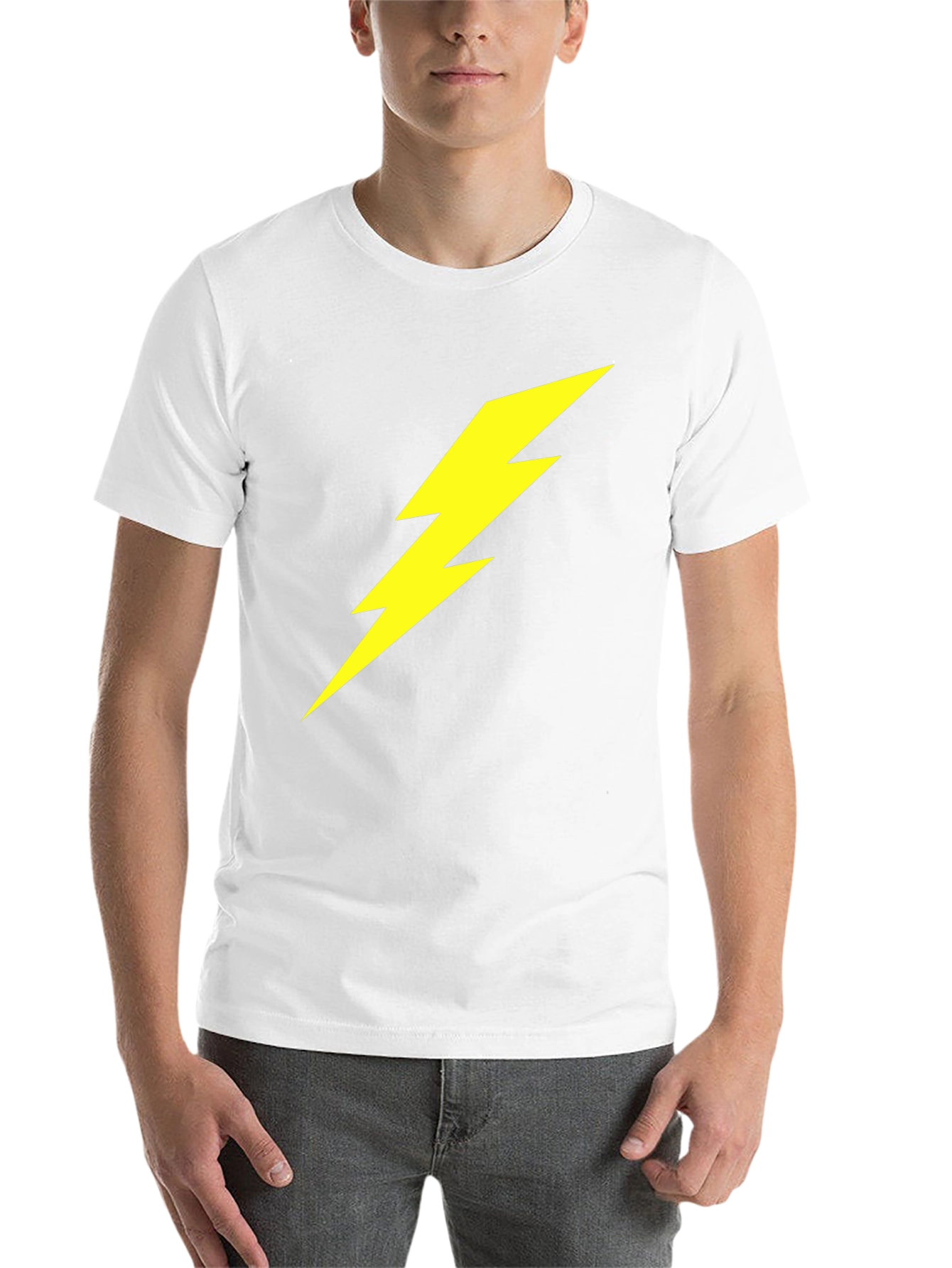 Black Lightning Bolt Graphic Tee - Bold Black T-Shirt view 14