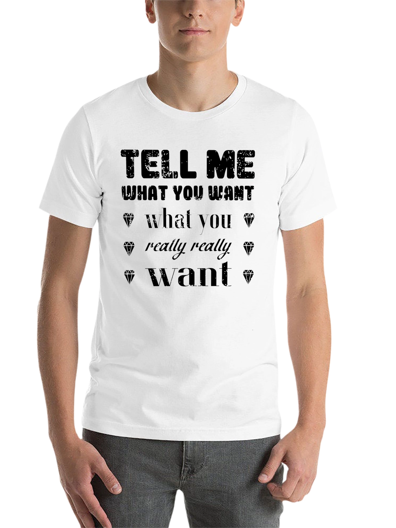Black Tell Me What You Want Graphic T-Shirt view 14