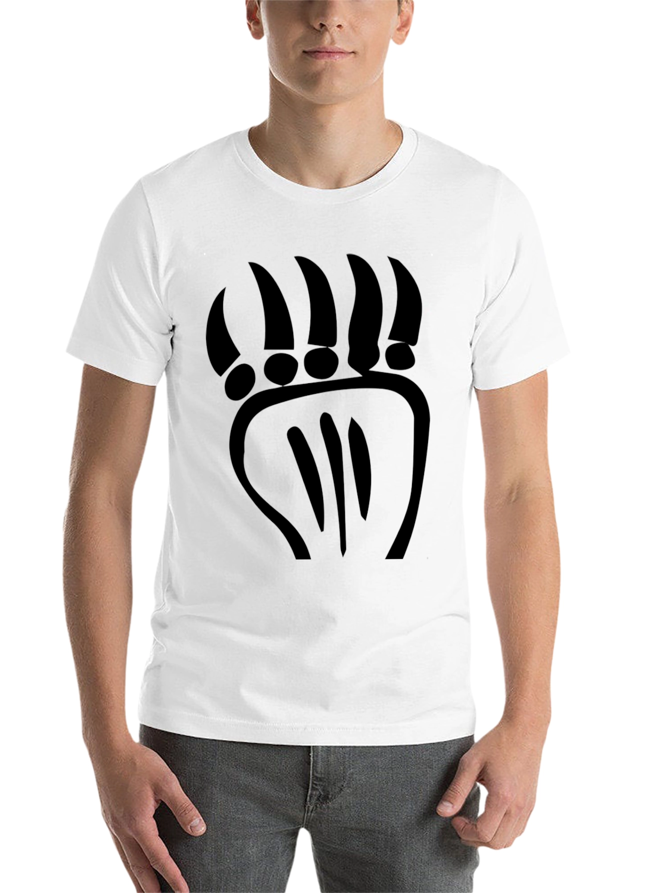 Black Black Bear Paw Print T-Shirt - Casual Comfort view 14