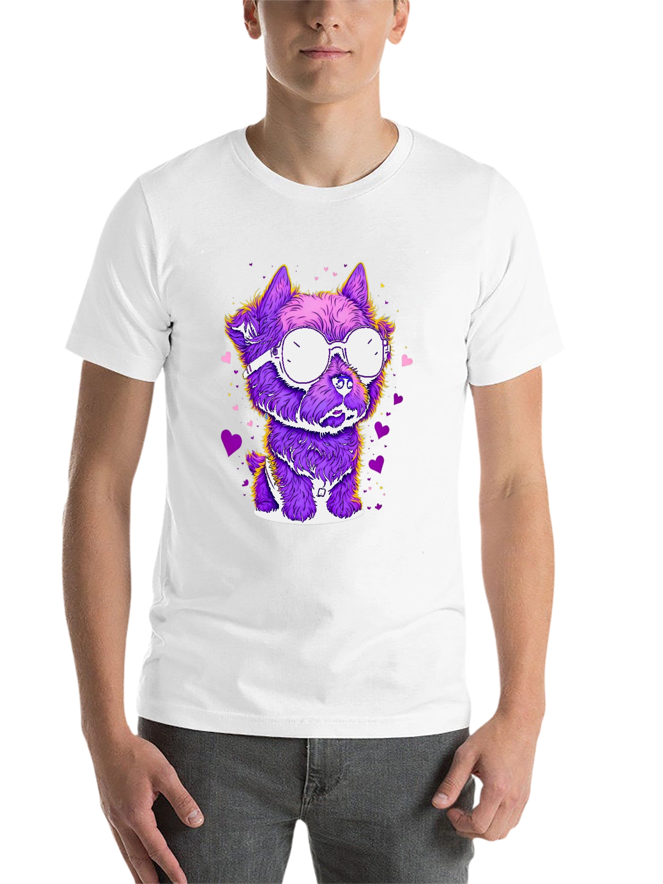 Black Dog with Glasses T-Shirt - Cool Canine Style view 14